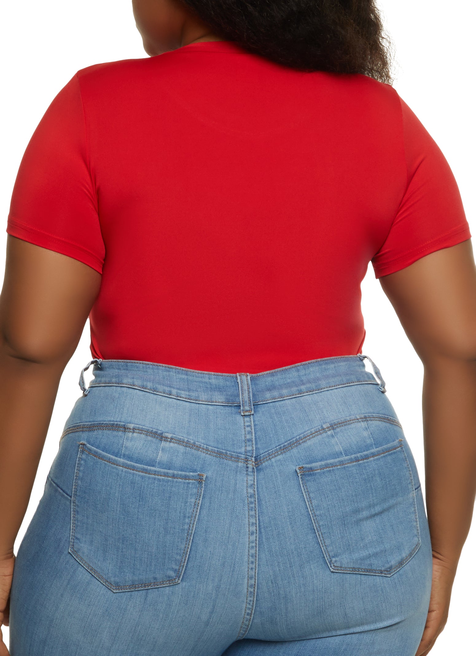 Plus Size Basic Crew Neck Bodysuit