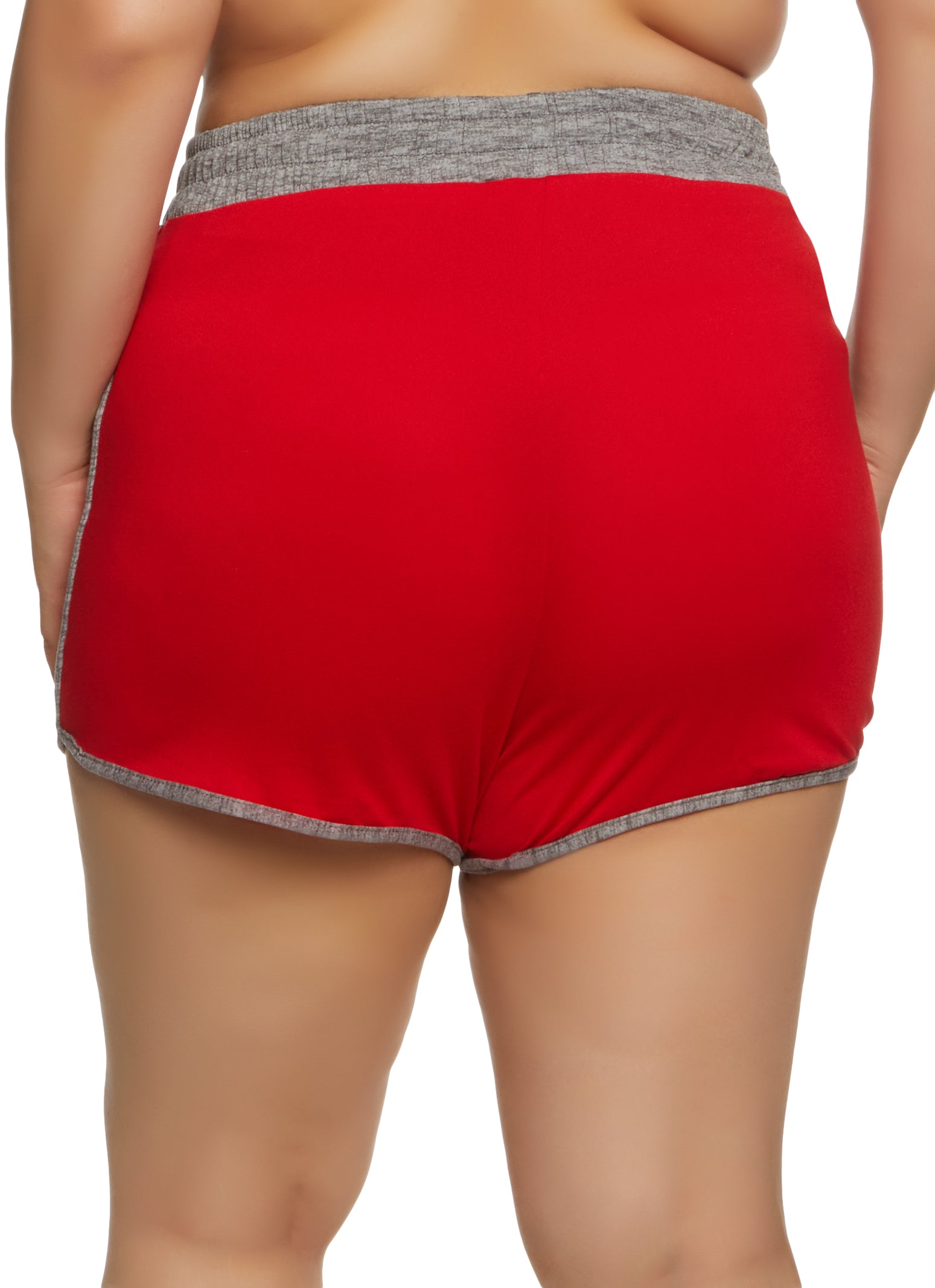 Plus Size Contrast Trim Drawstring Dolphin Shorts