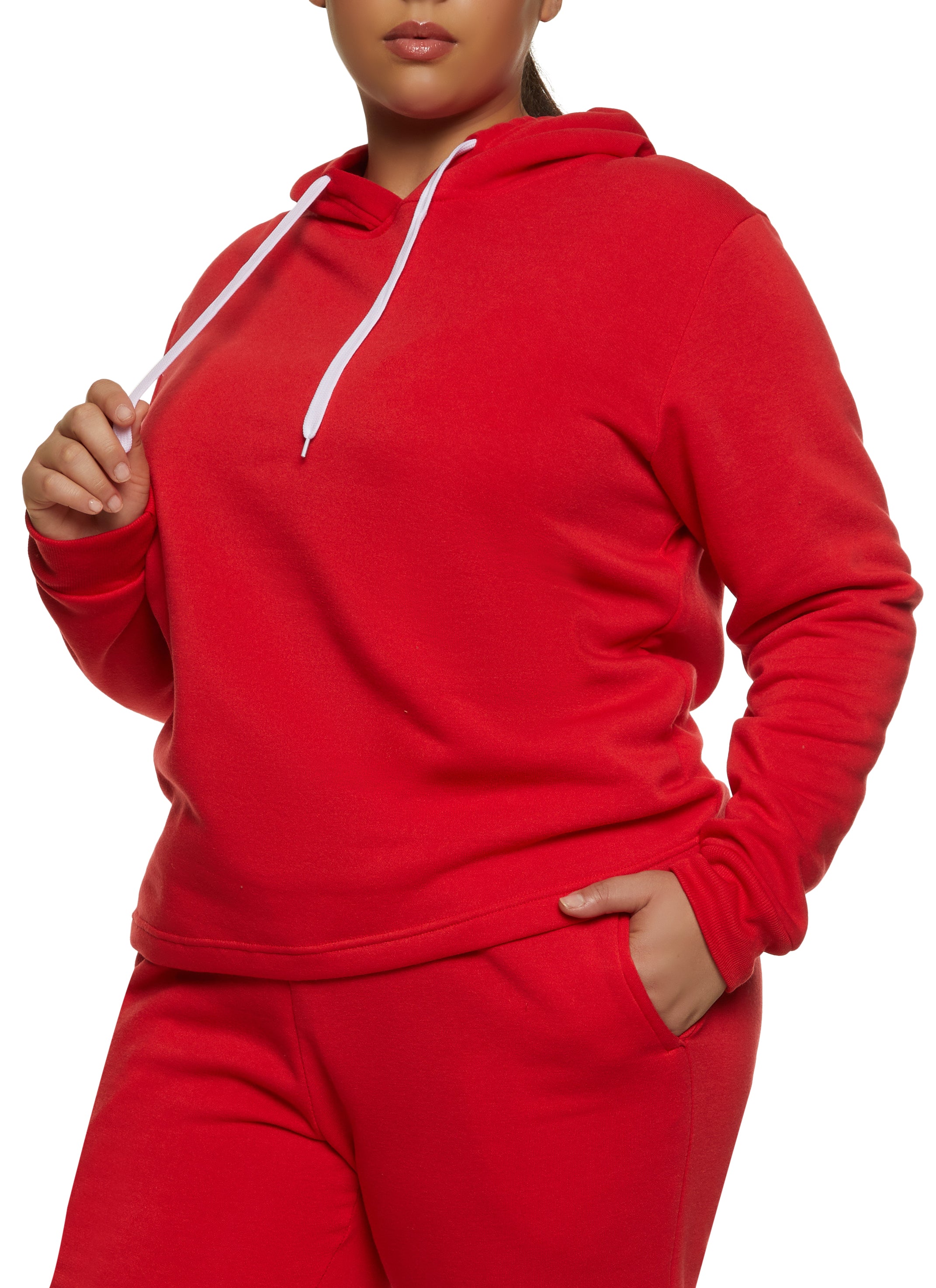 Red plus size hoodie Clearance