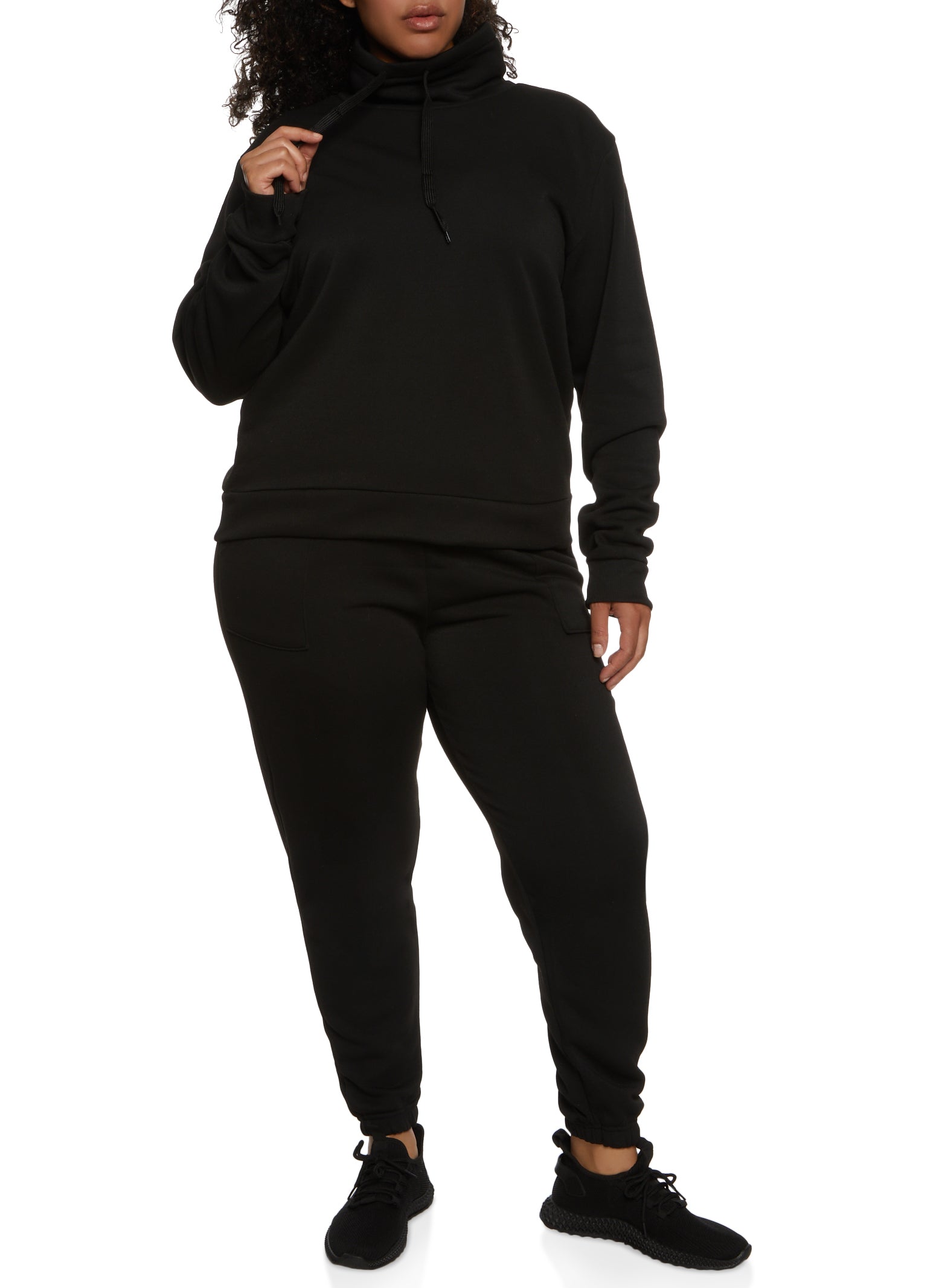 Plus size funnel neck sweatshirt Clearance
