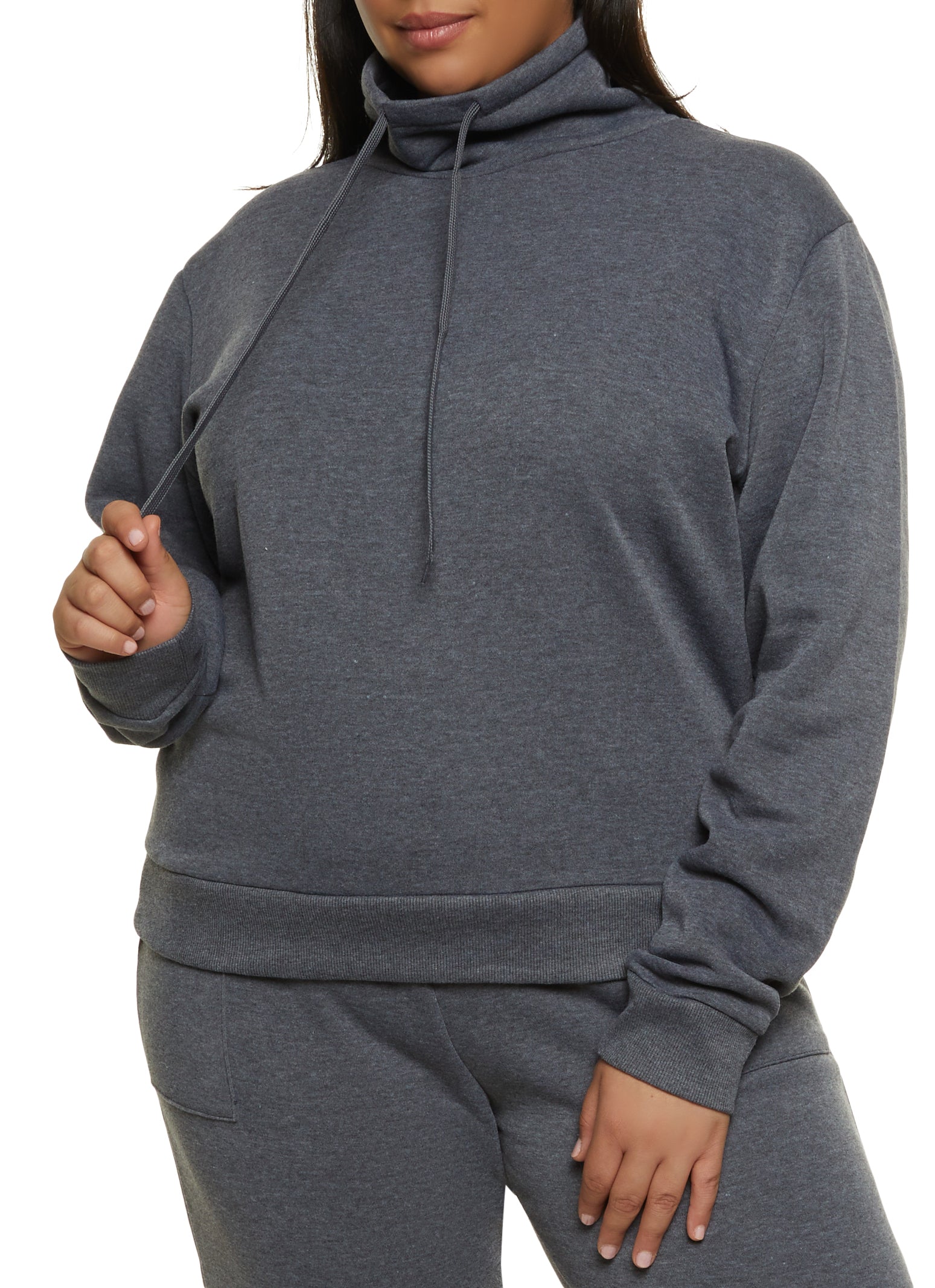 Plus Size Fleece Funnel Neck Sweatshirt