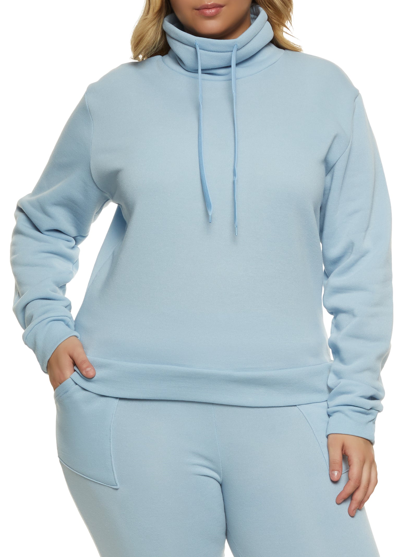 Plus Size Fleece Funnel Neck Sweatshirt