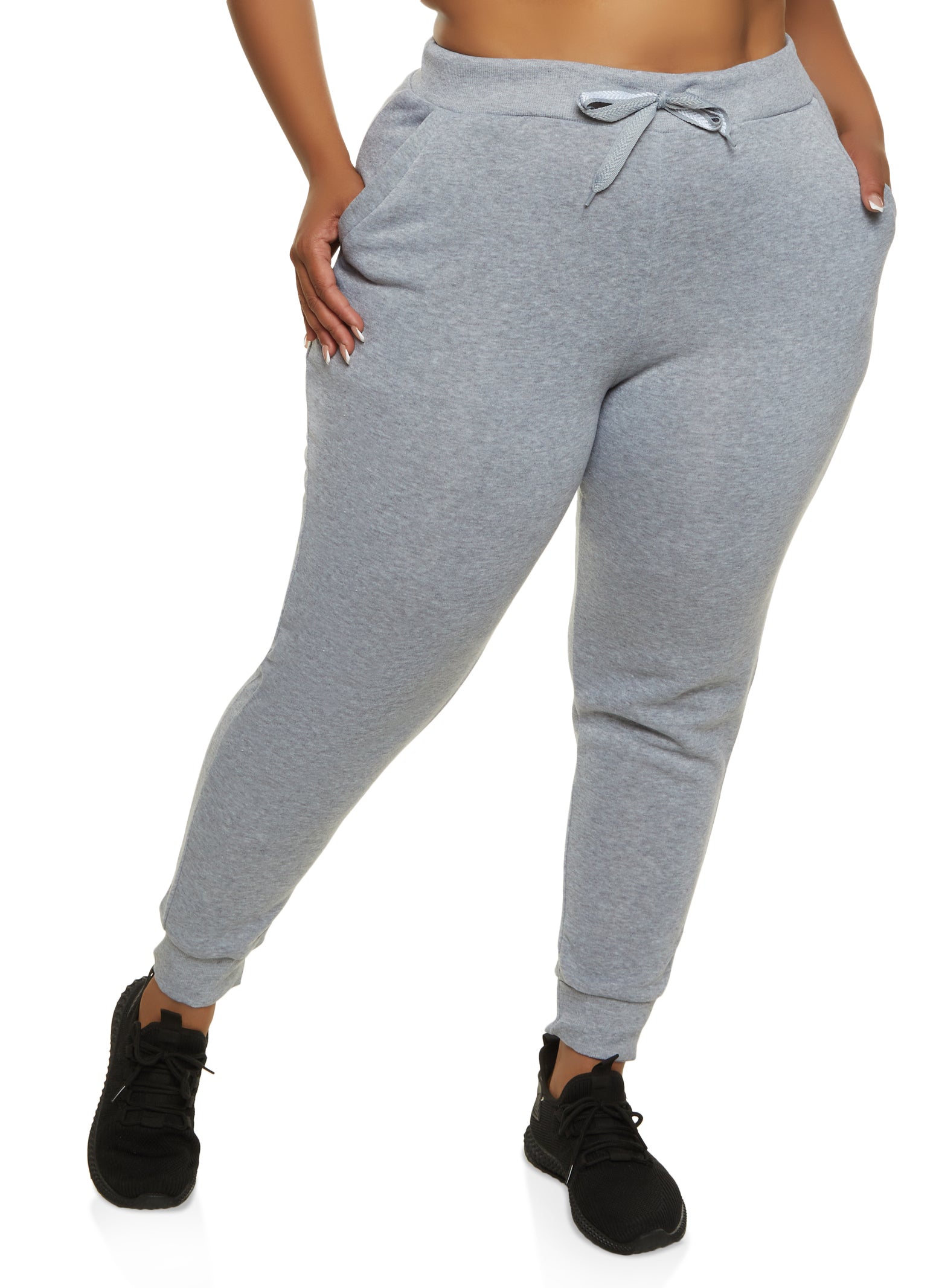 Plus Size Fleece Joggers - Heather