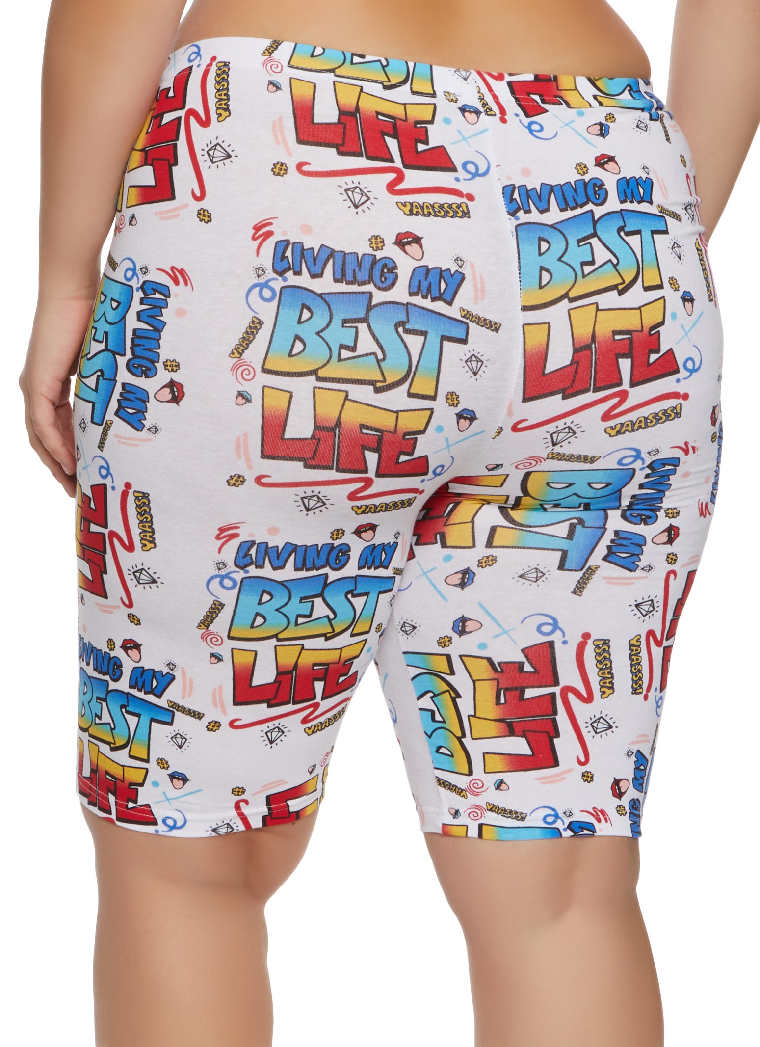 Plus Size Living My Best Life Biker Shorts