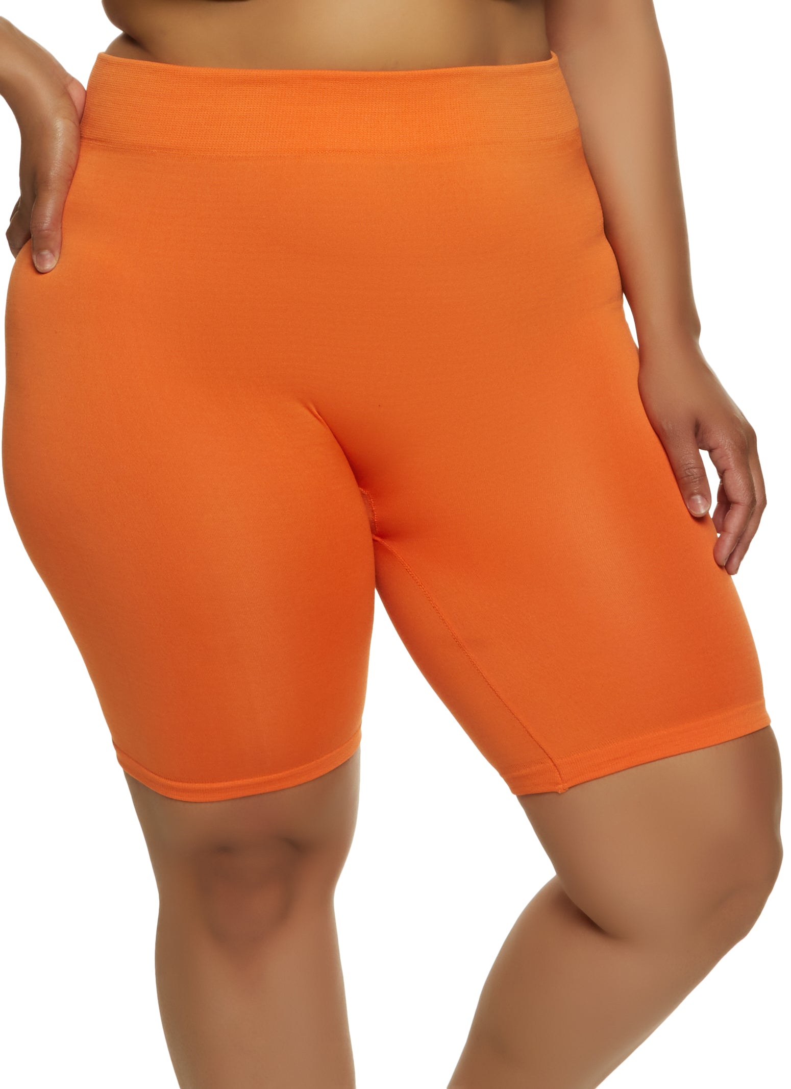 Plus Size Seamless High Waisted Bike Shorts