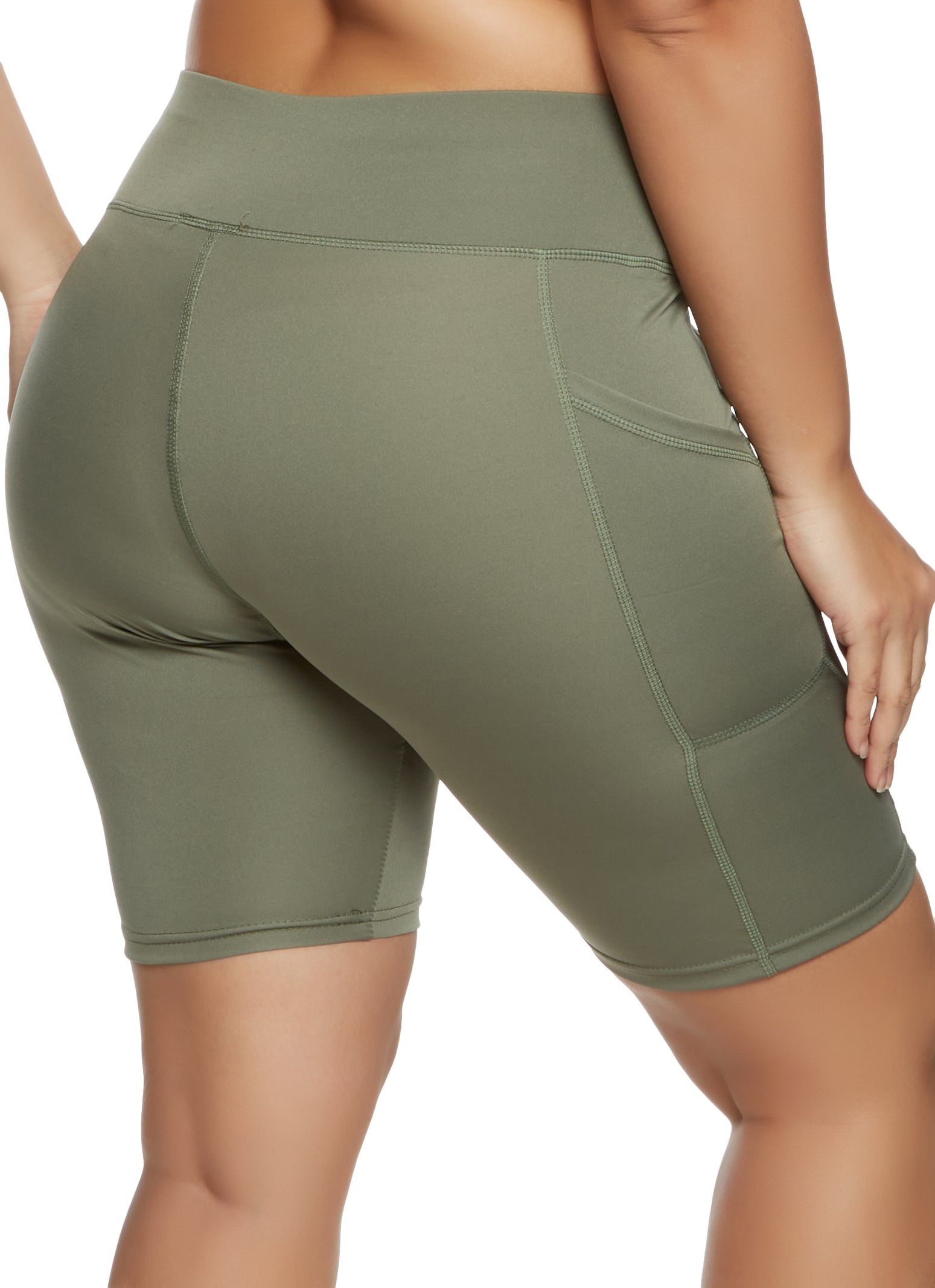 Plus Size Cell Phone Pocket Bike Shorts