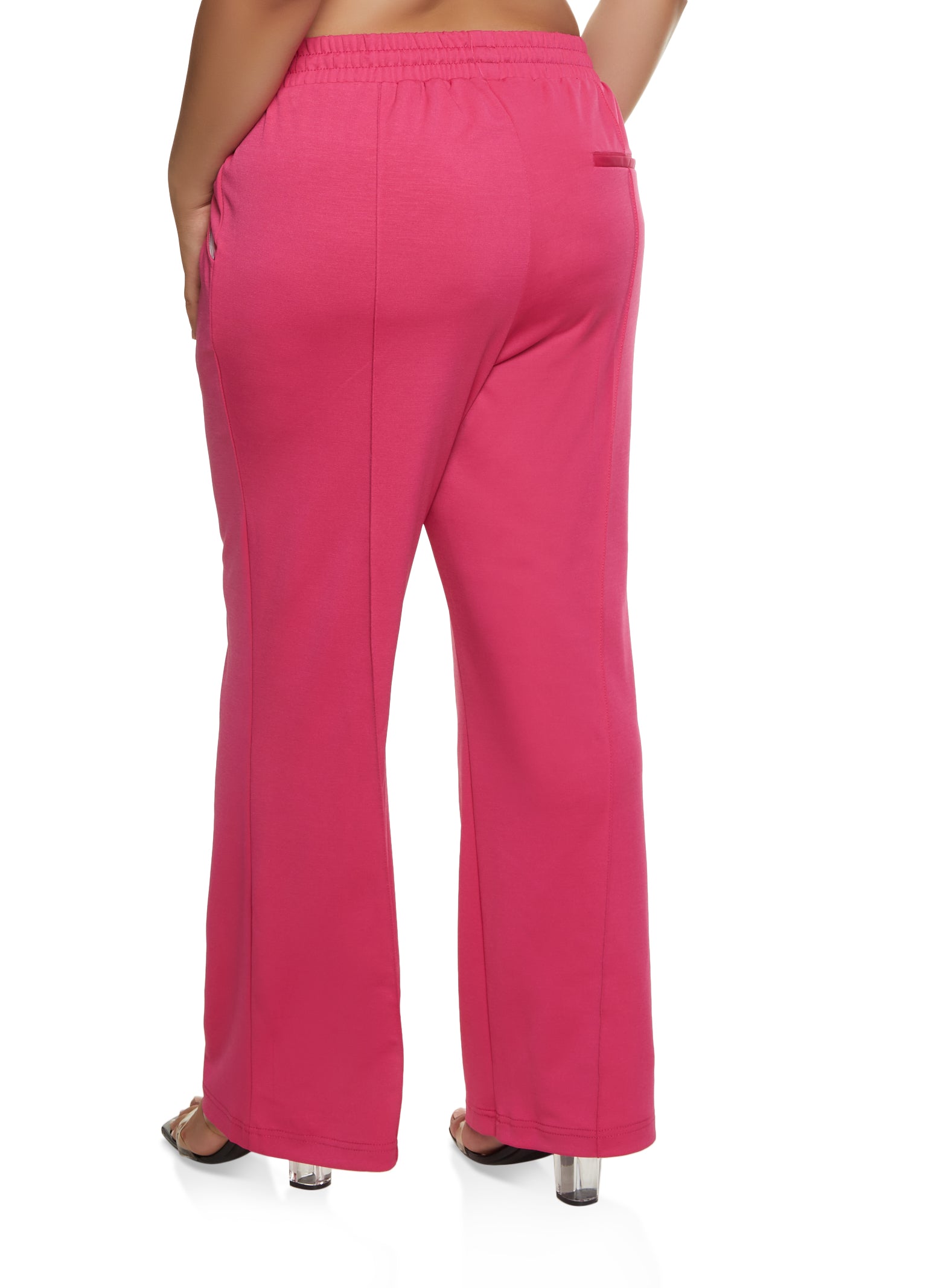 Plus Size Ponte Drawstring High Waisted Pants