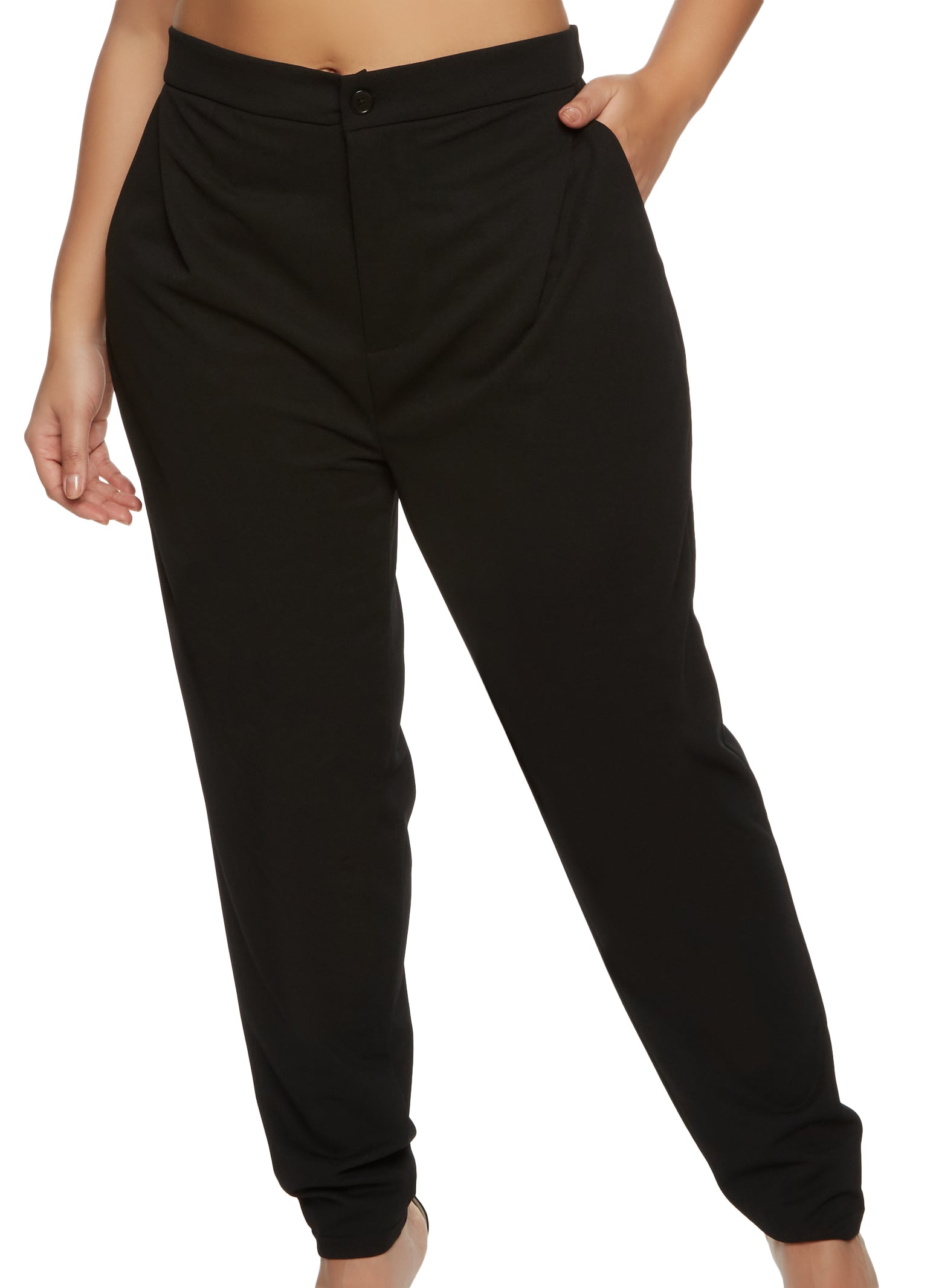 Plus Size Crepe Knit Slim Leg Pants