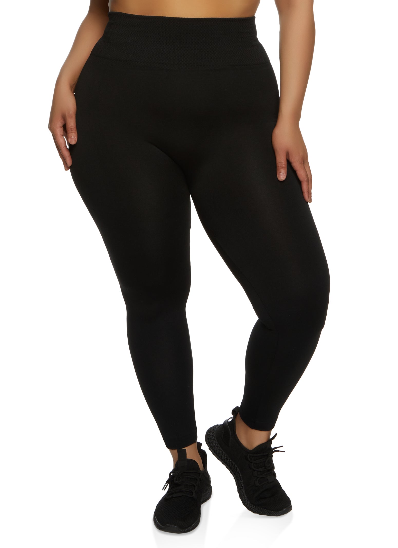 Plus Size High Waist Fleece Lined Leggings