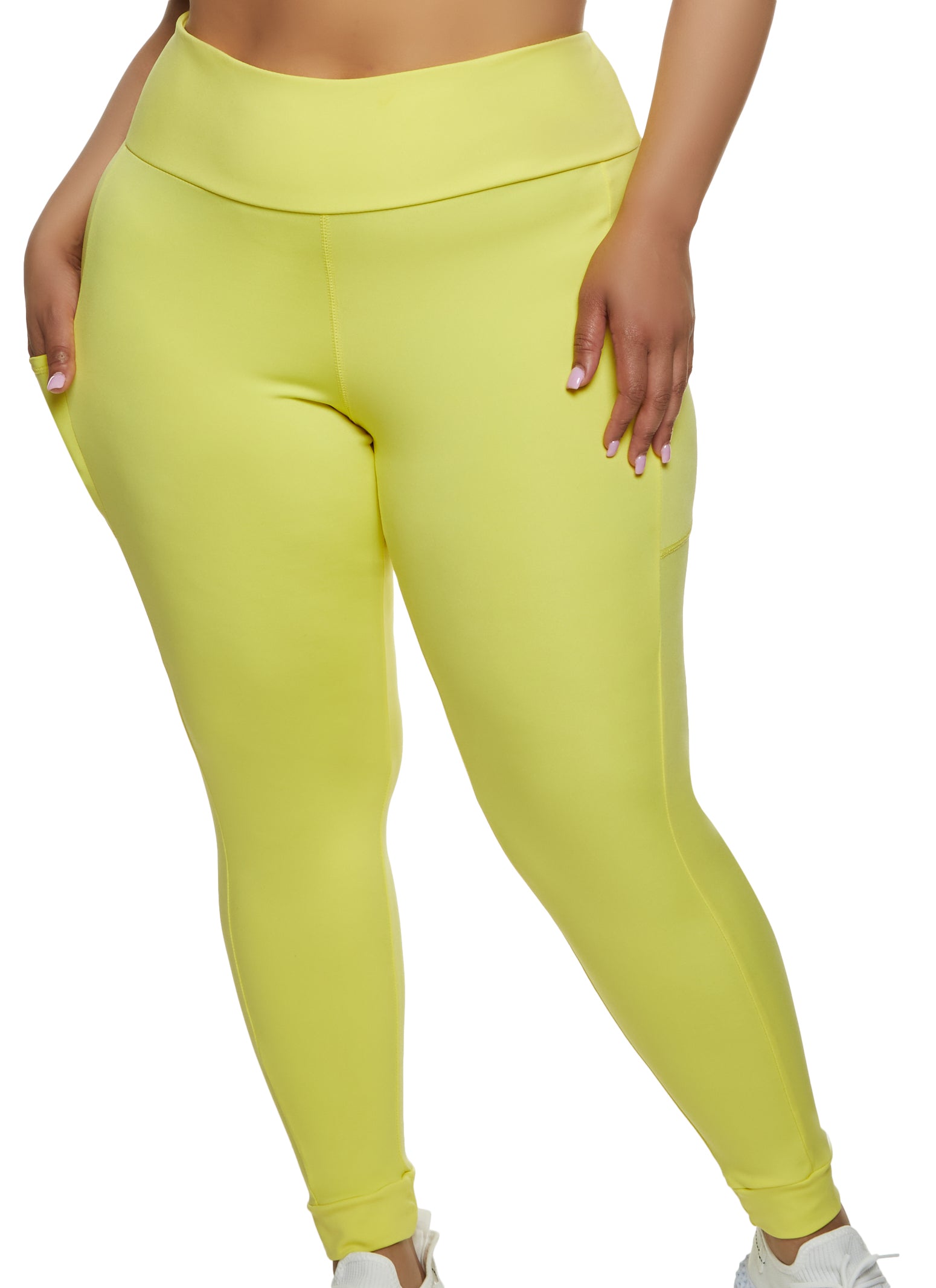 Neon Green UV 50+ Lime Lucy Performance Leggings Yoga Pants - Women