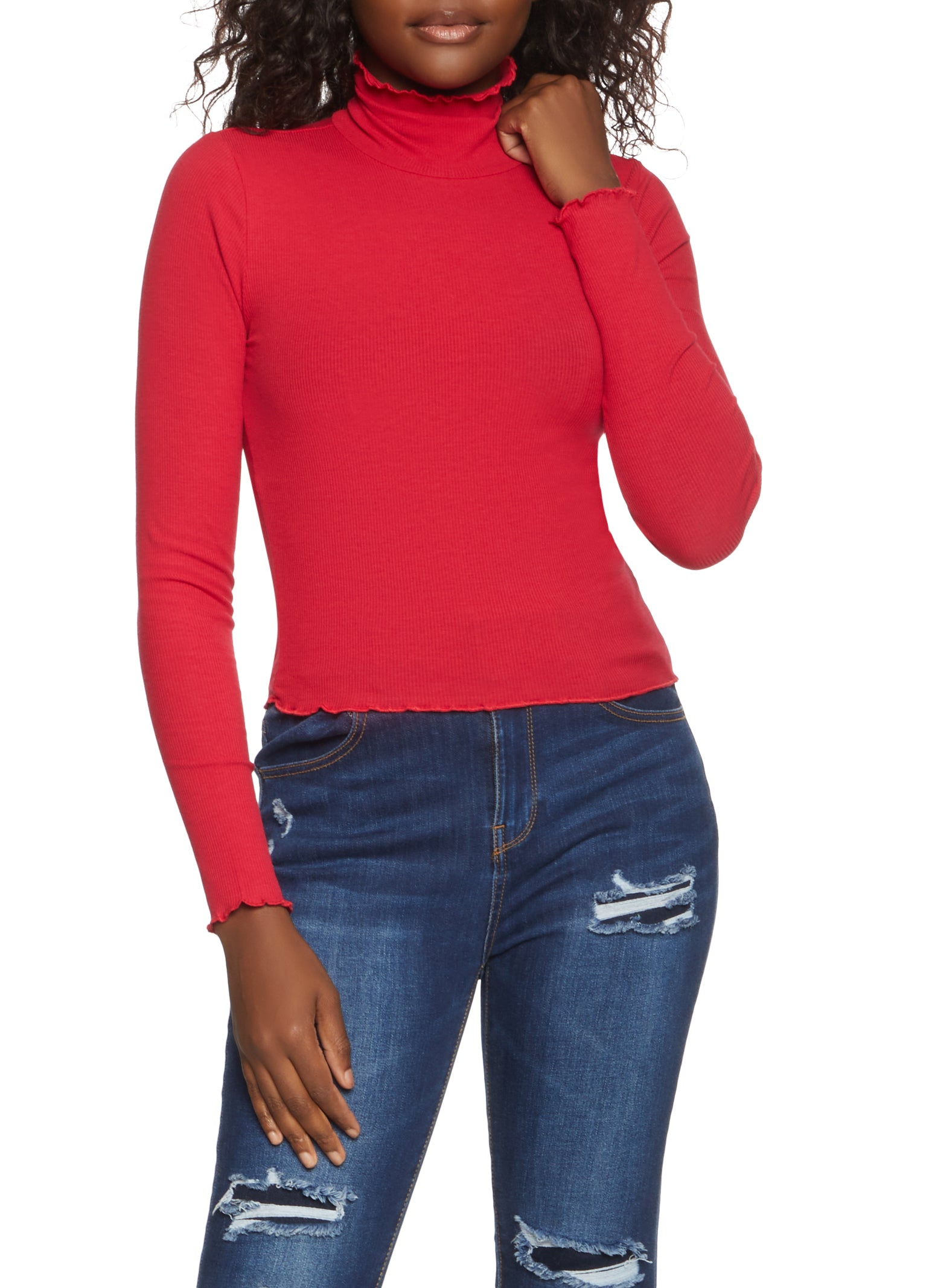 Lettuce Edge Turtleneck Top