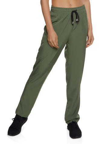 Nylon Windbreaker Pants - Olive