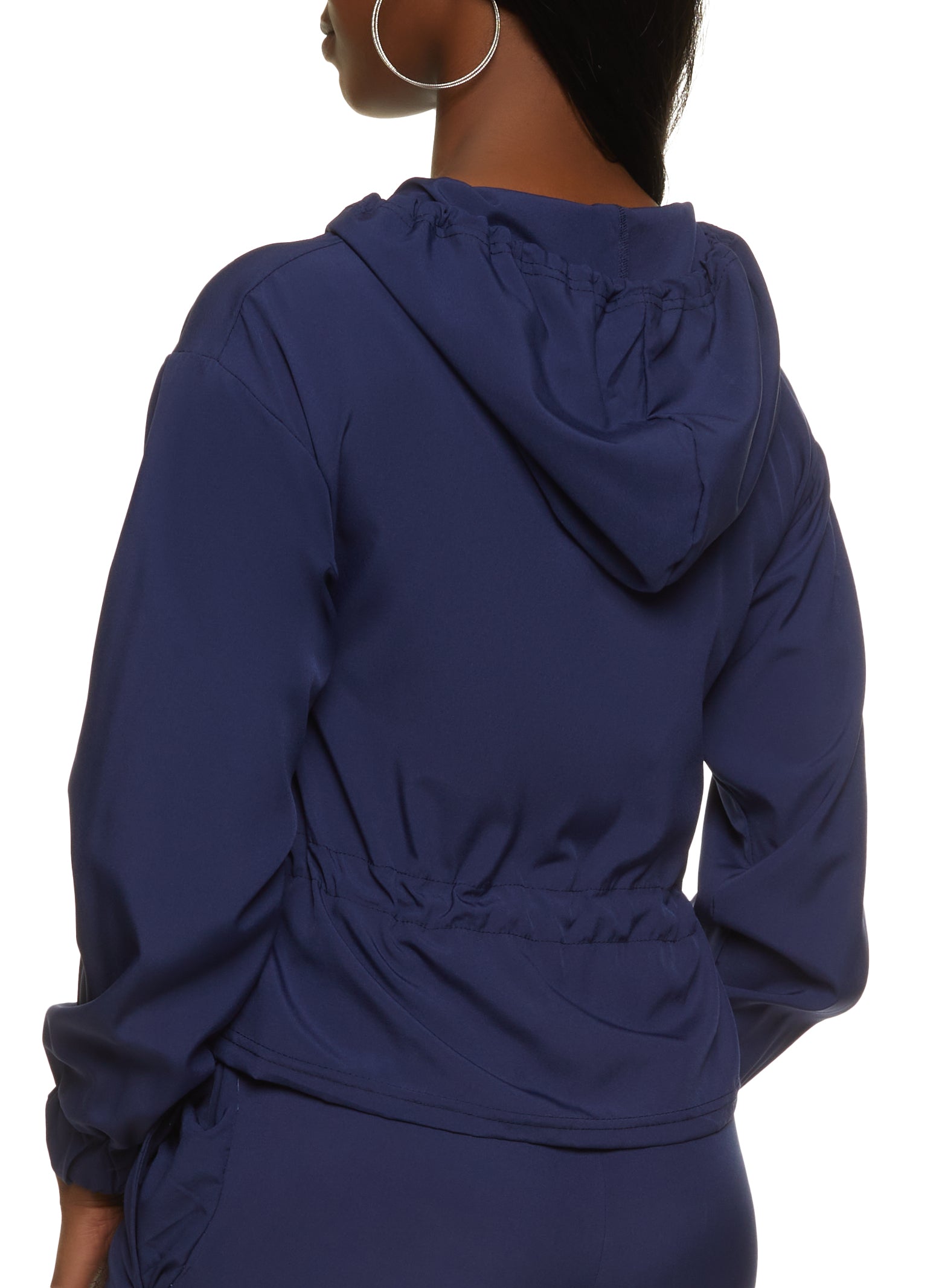 Toggle Waist Zip Up Hoodie