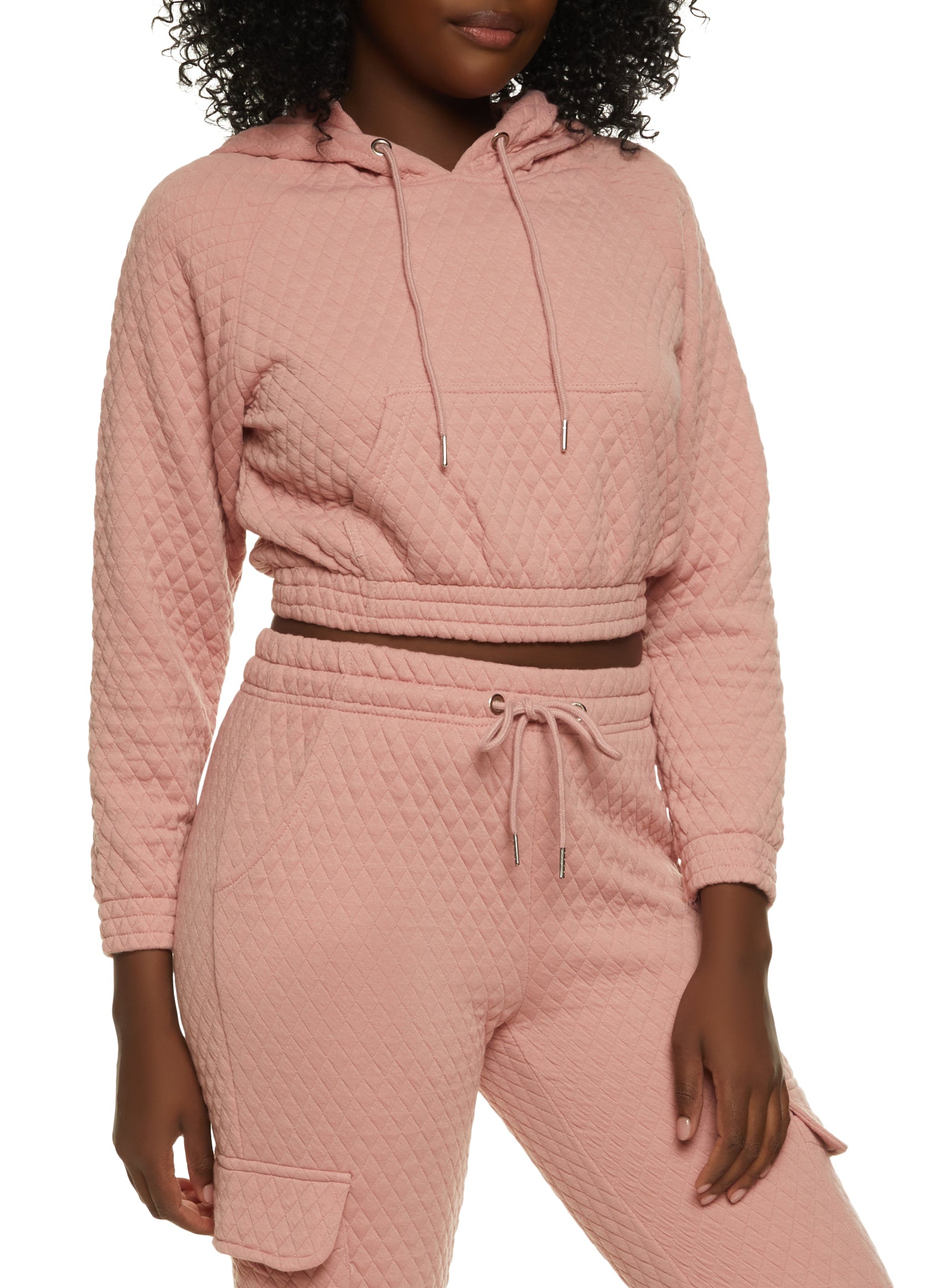 Quilted pullover hoodie Clearance