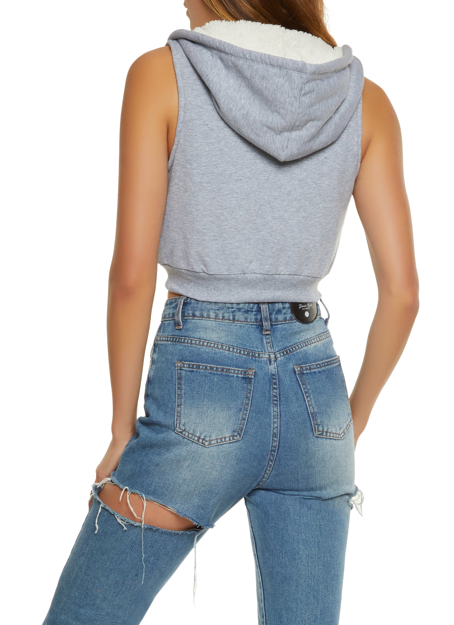 Sleeveless cropped hoodie Clearance