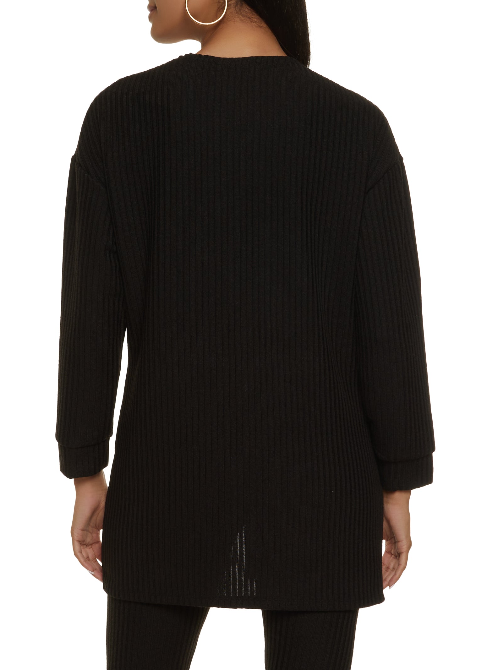 Basic Ribbed Knit Cardigan