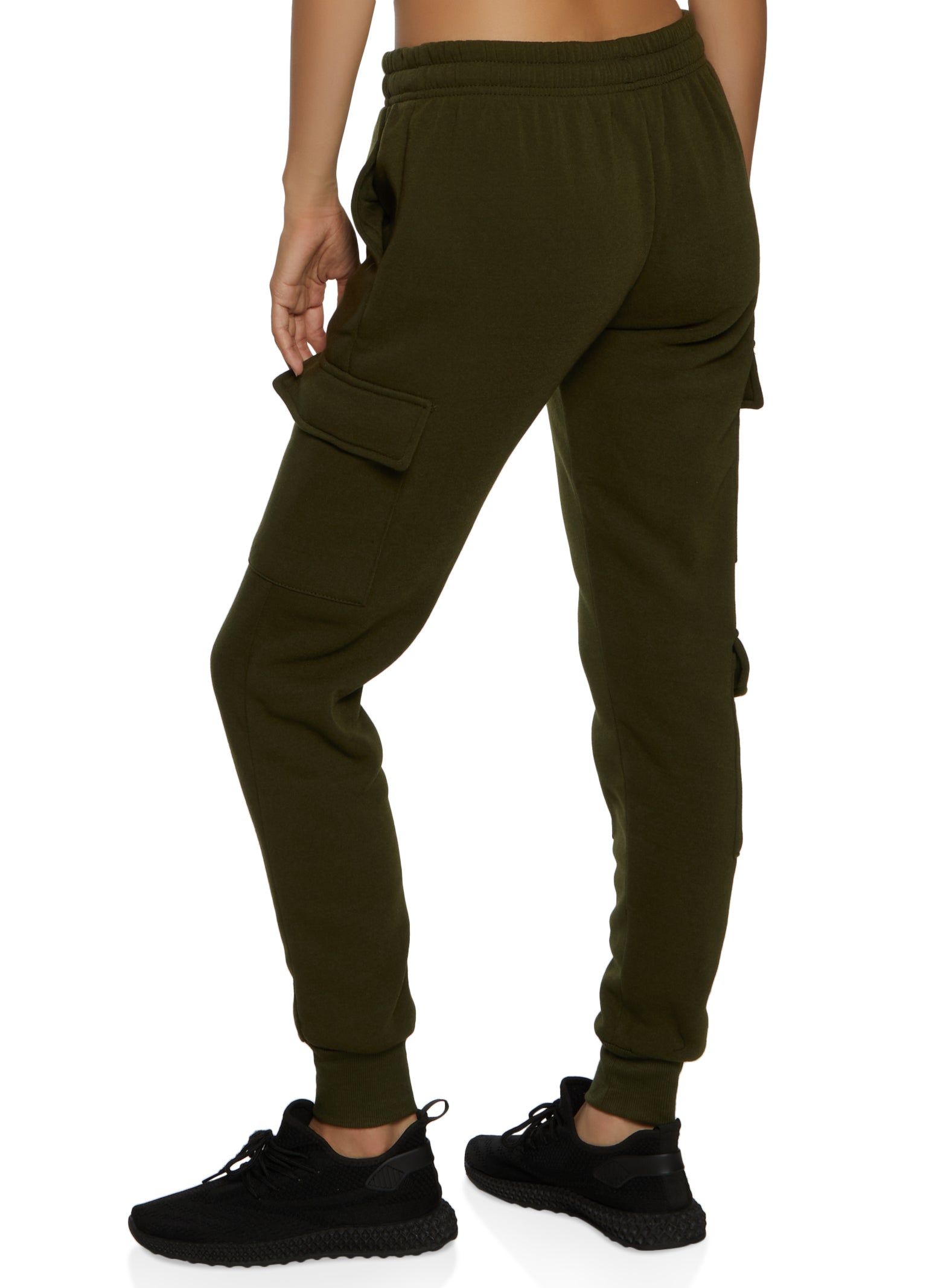 Fleece Drawstring Cargo Pocket Joggers