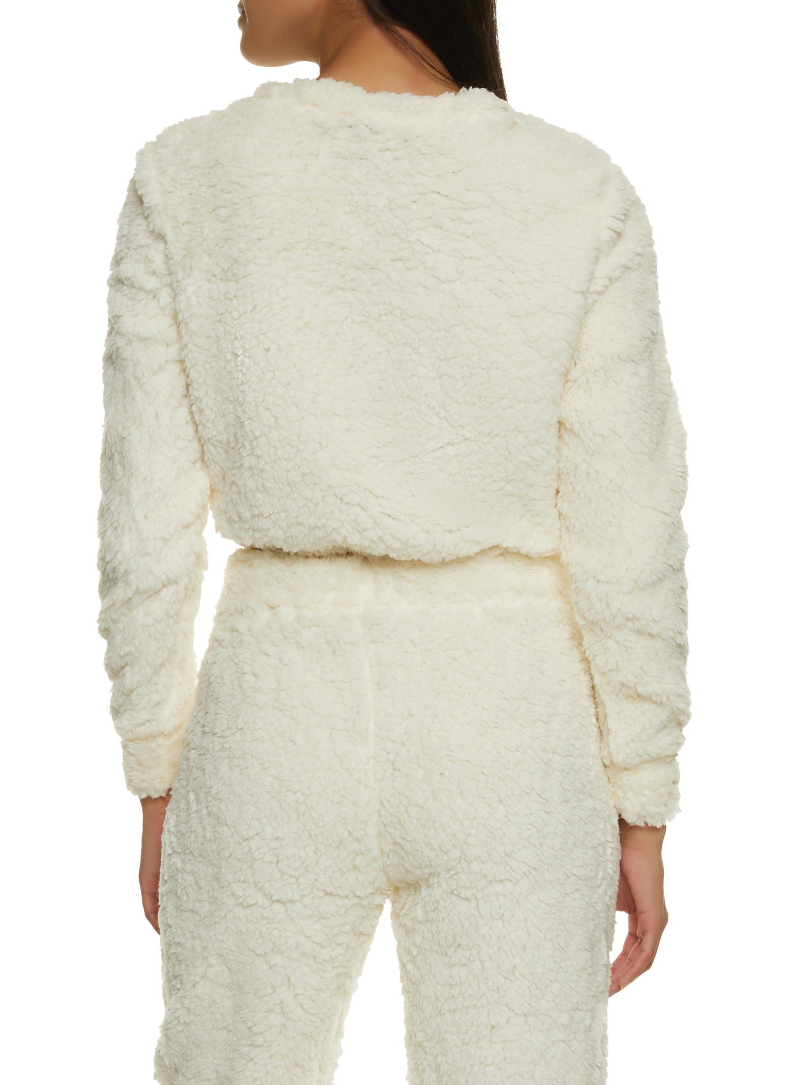 Cropped sherpa sweatshirt Clearance