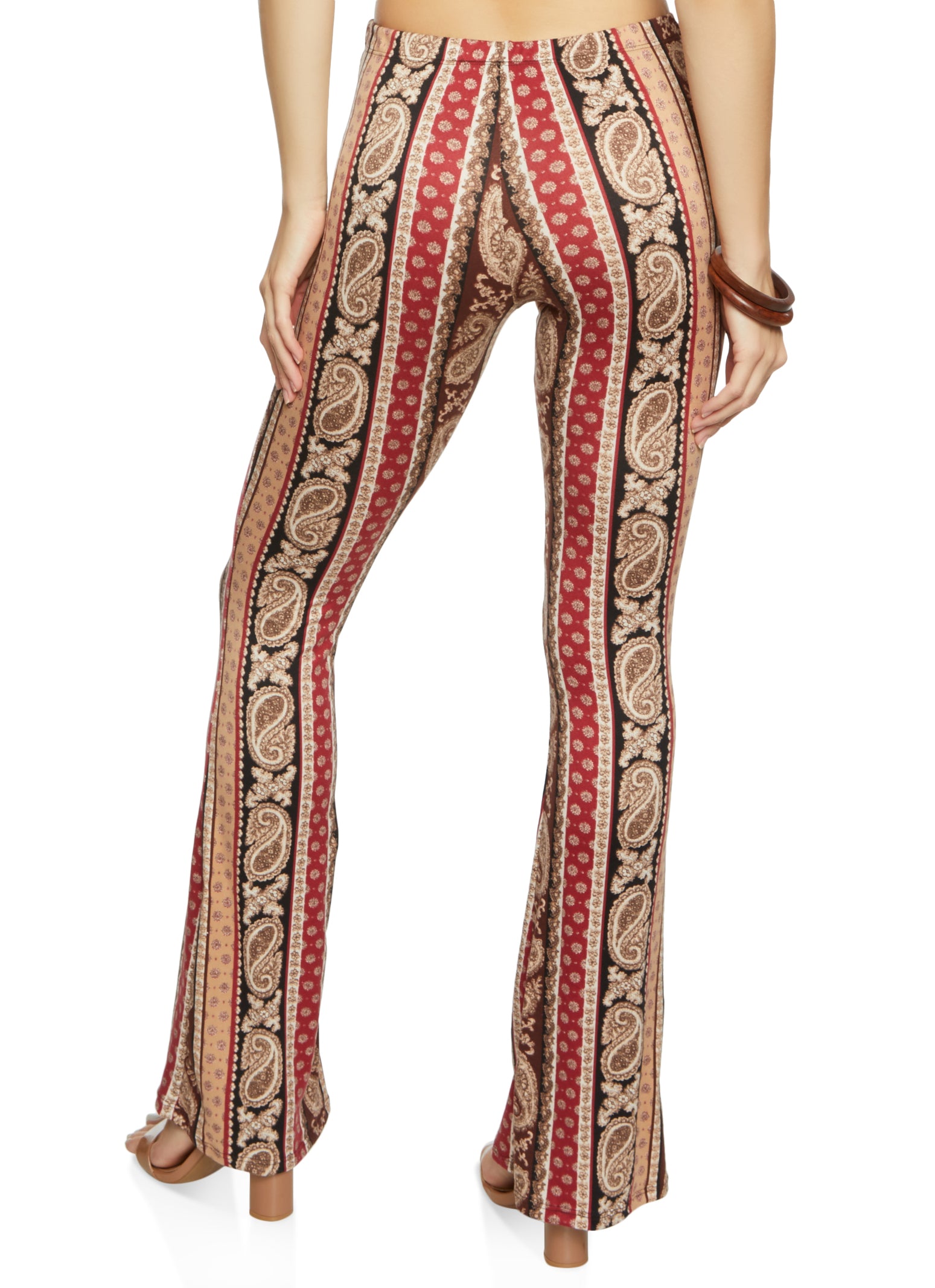 Paisley Border Print Flare Pants