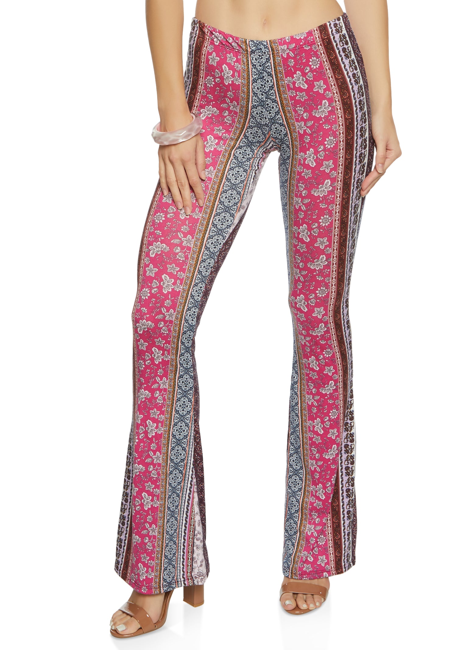 Paisley Border Print Flare Pants