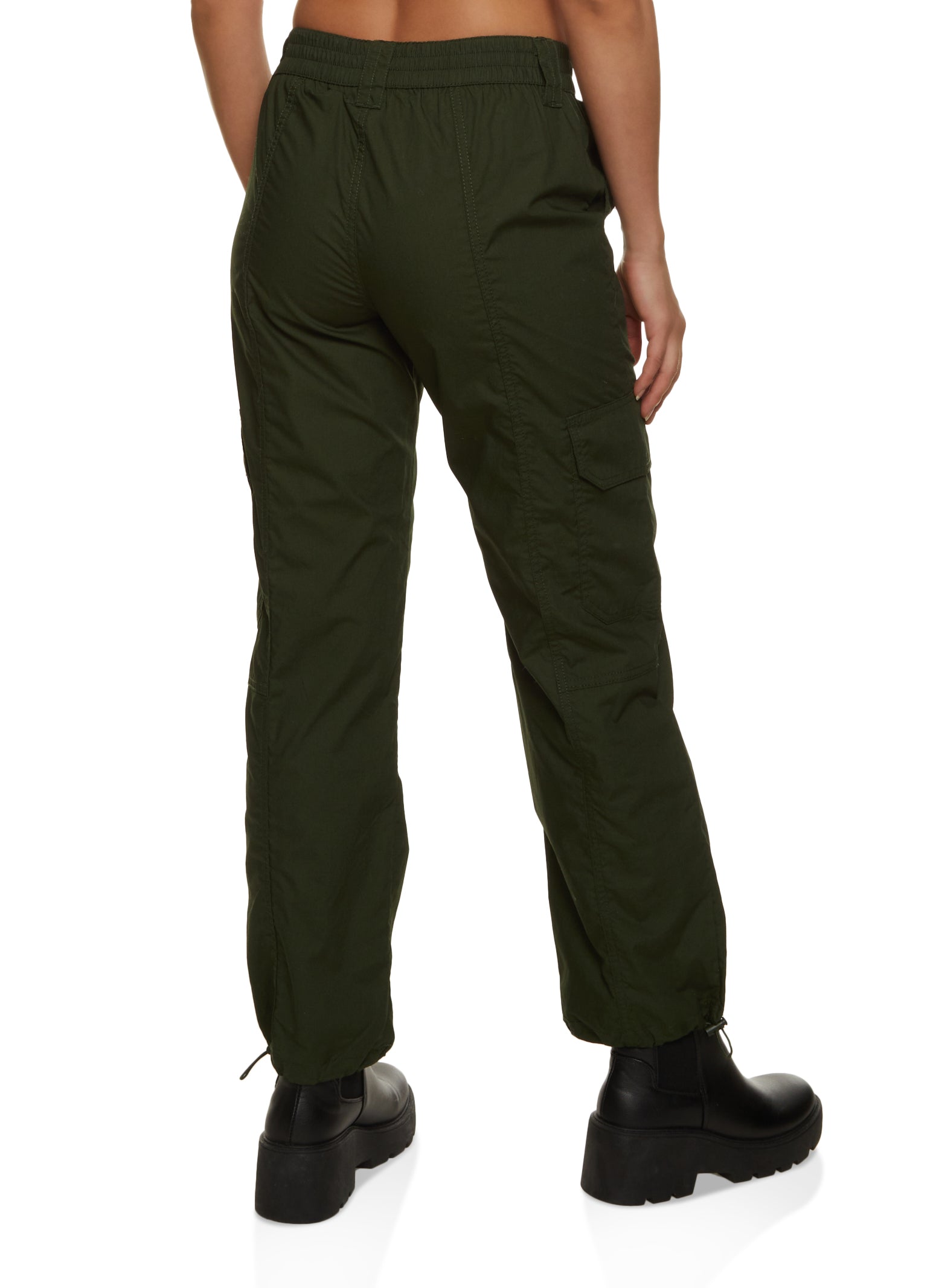 Toggle Drawstring Straight Leg Cargo Pants