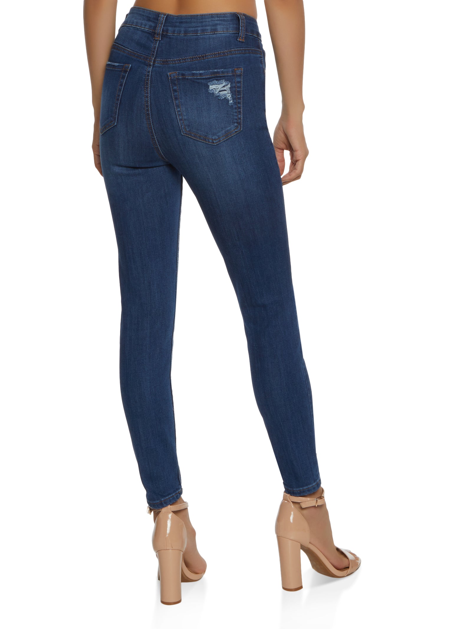 WAX Stretch Distressed High Waisted Jeans
