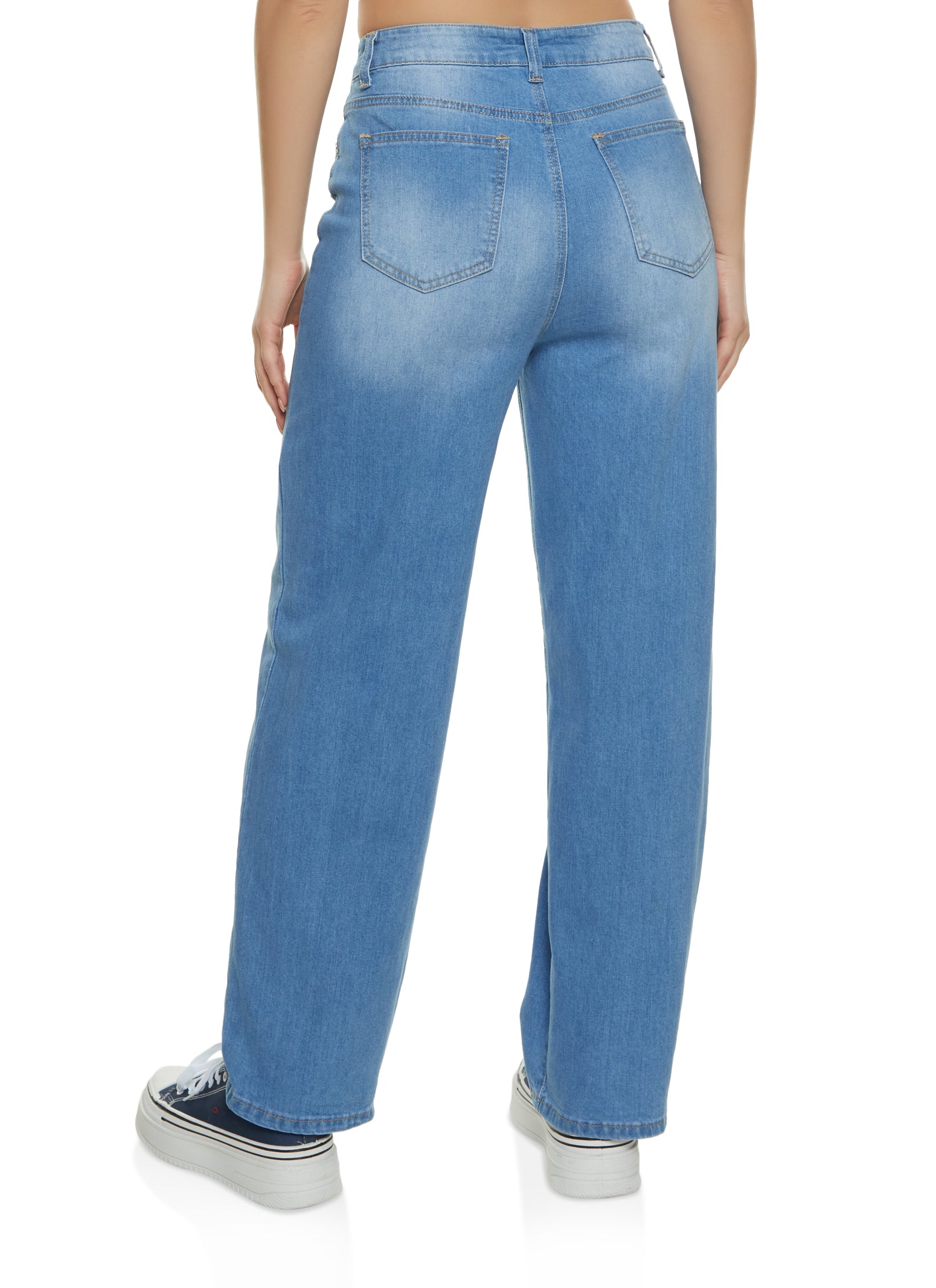 WAX High Waist Straight Wide Leg Jeans