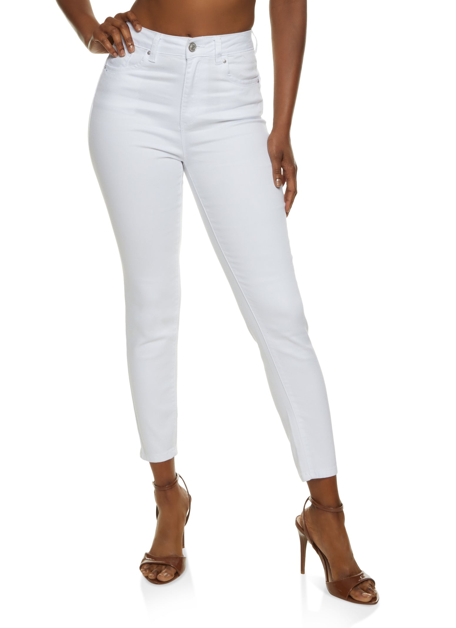 WAX Solid High Waisted Skinny Jeans