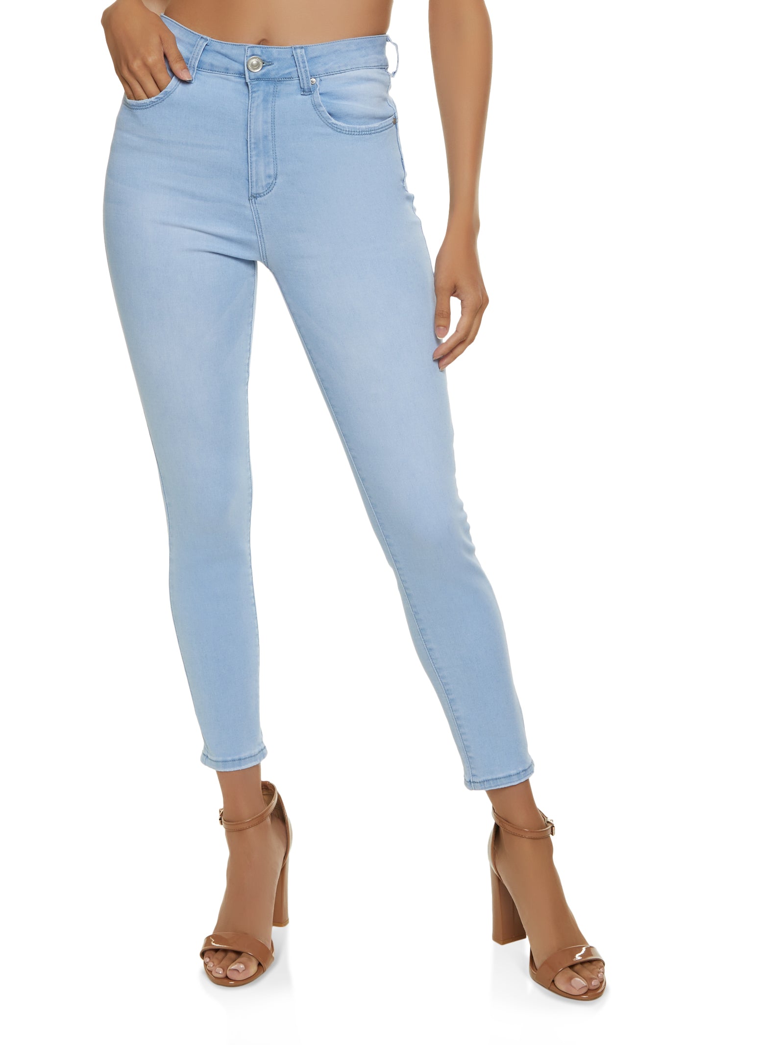 WAX Solid High Waisted Skinny Jeans