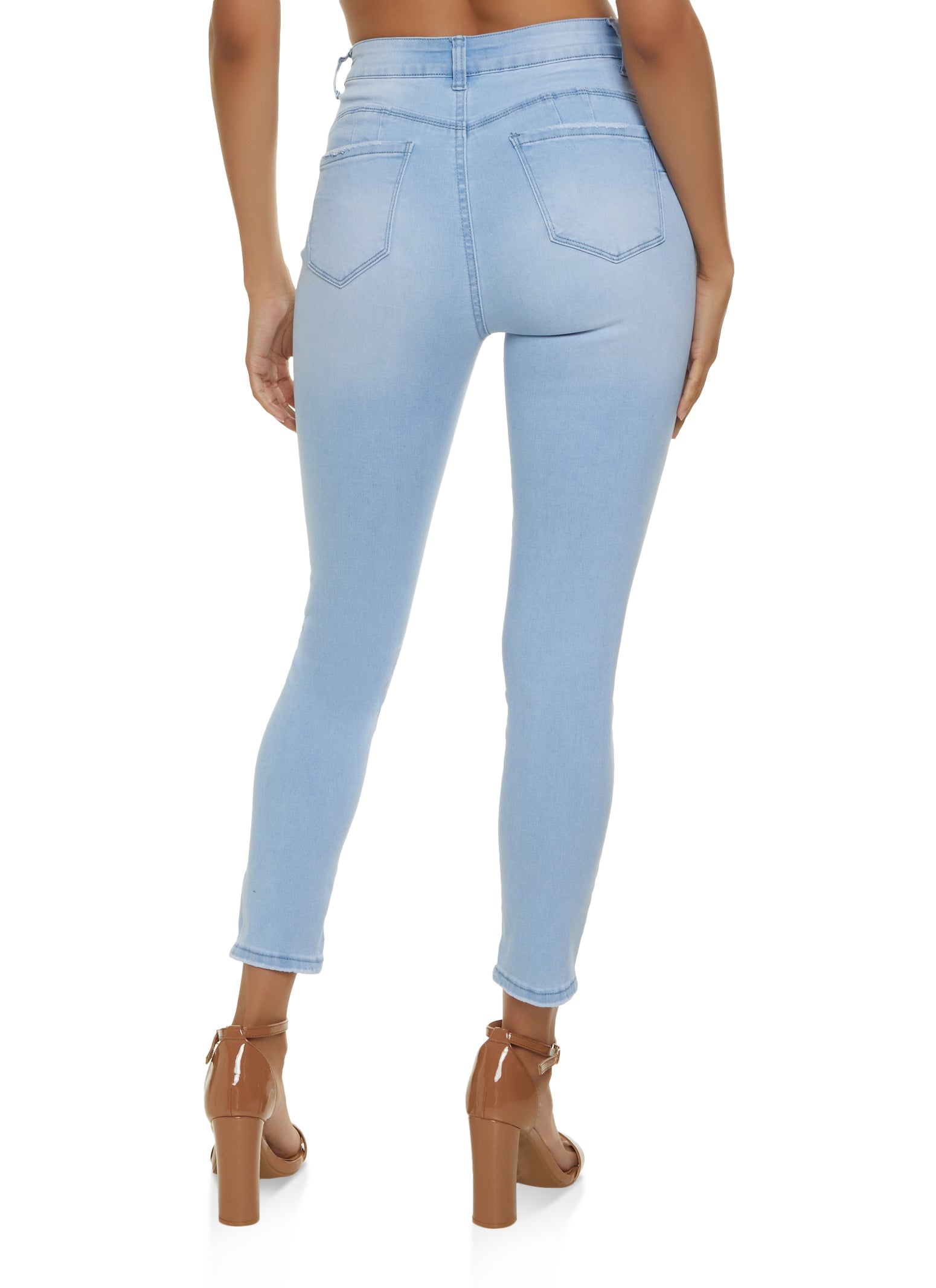 WAX Solid High Waisted Skinny Jeans