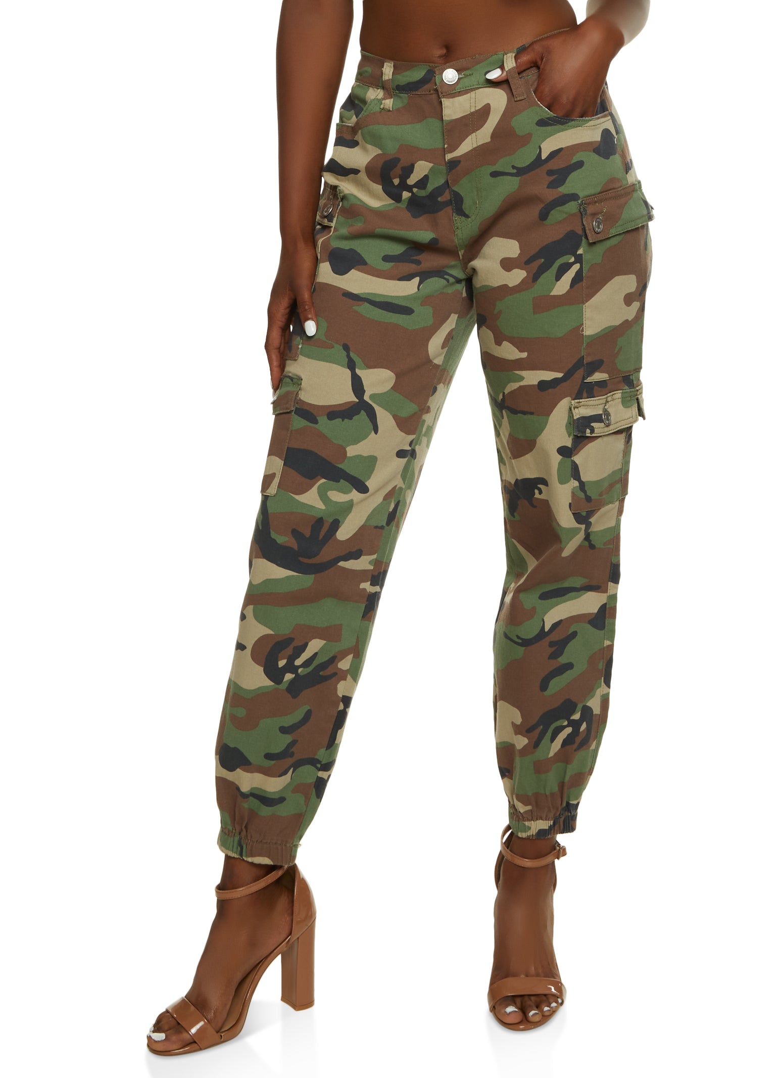 Twill Camouflage Cargo Joggers
