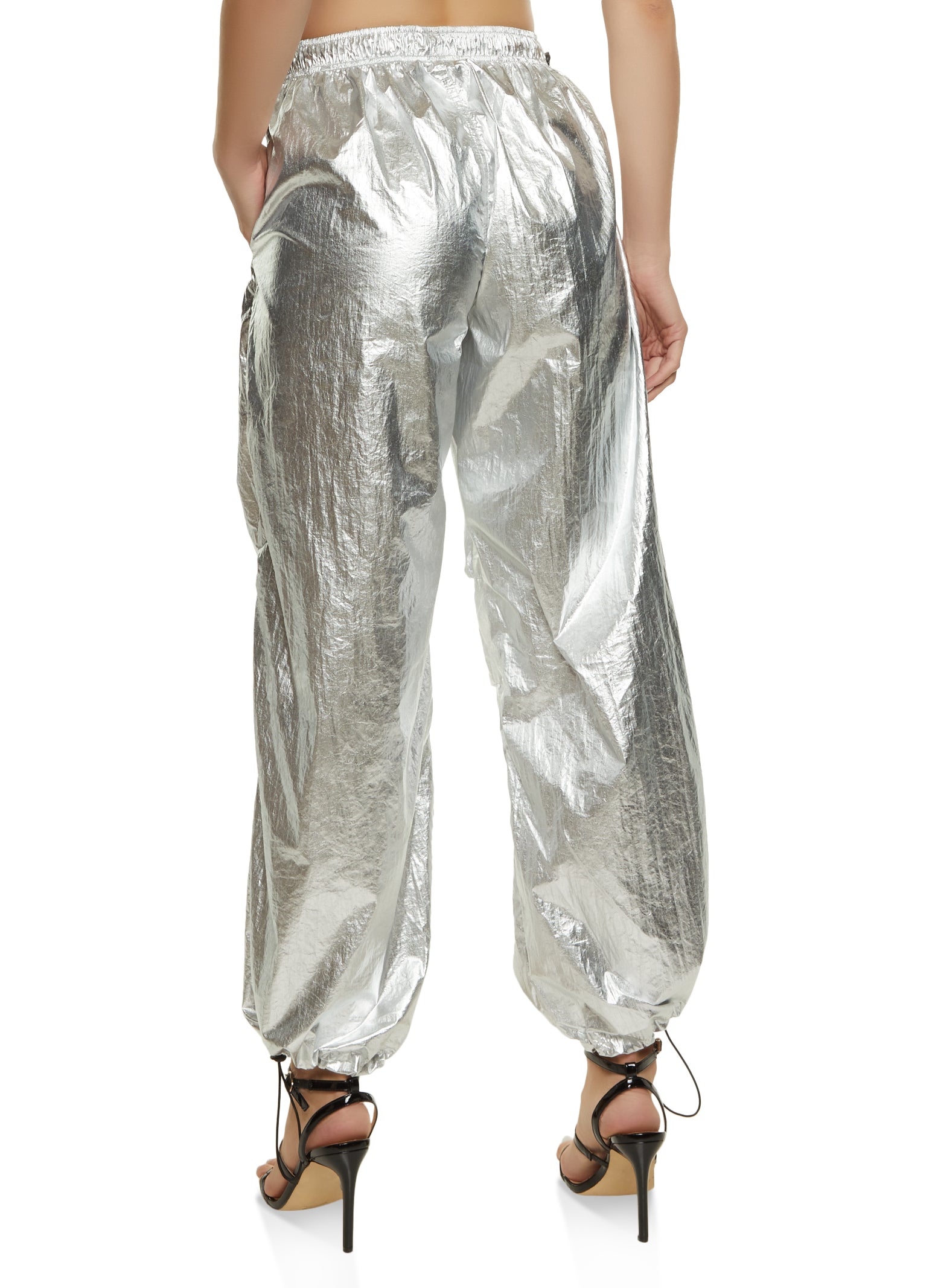 Metallic Parachute Pants