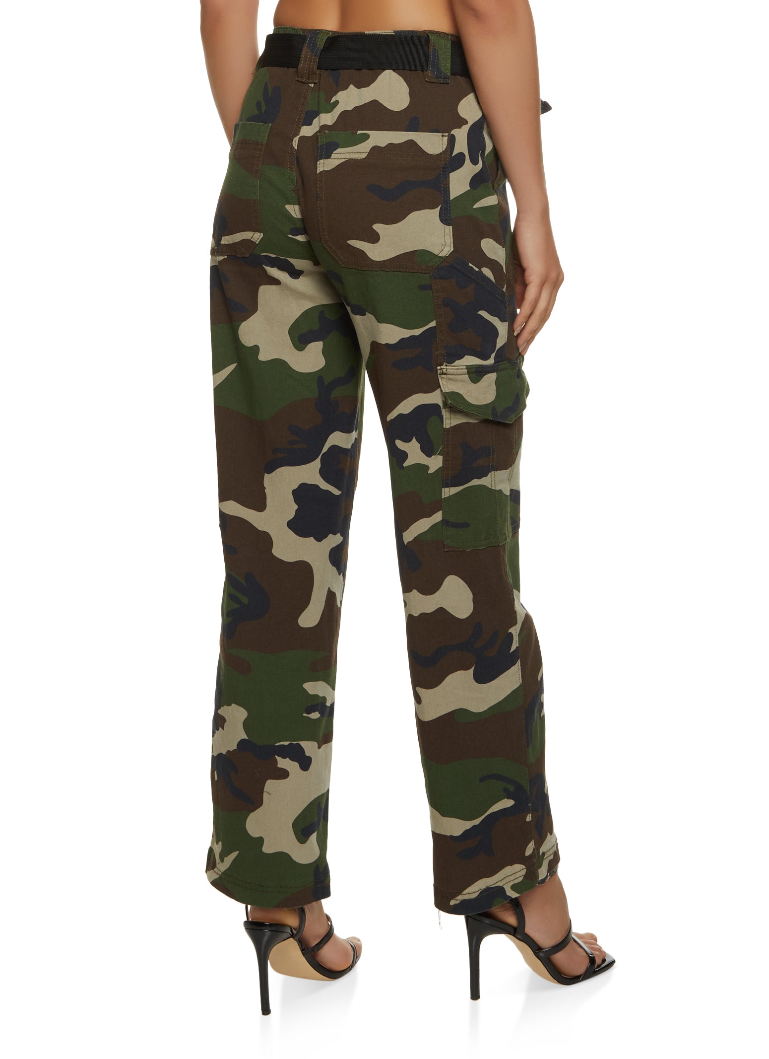 Belted Camo Cargo Pants