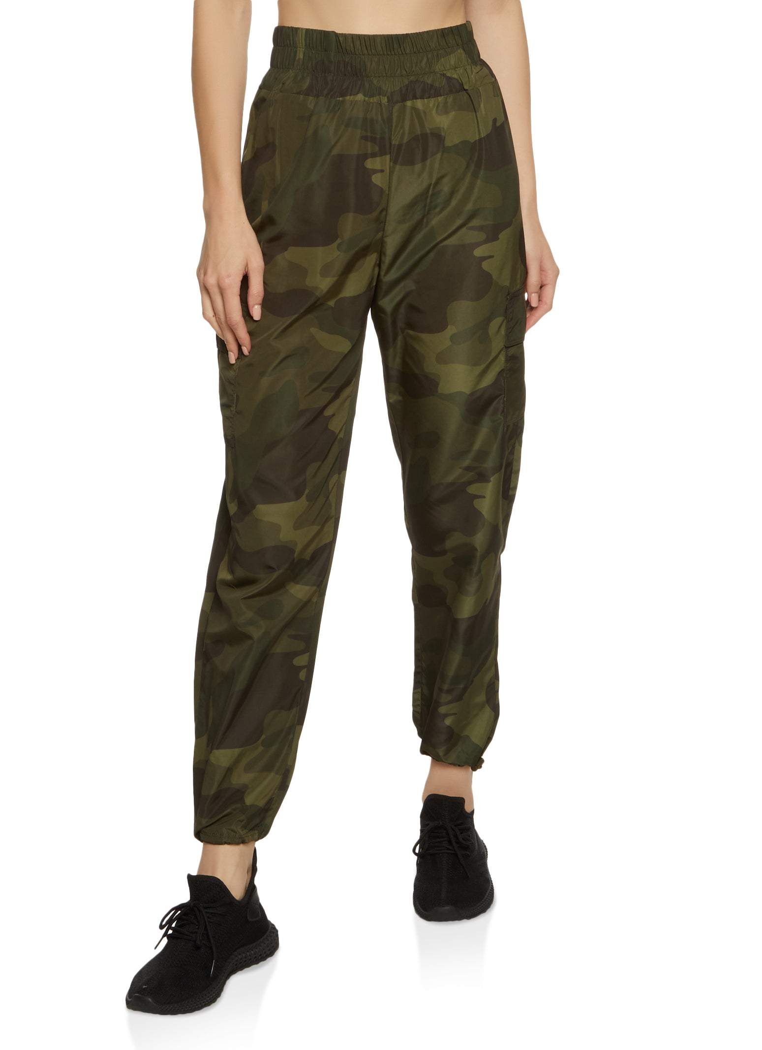 Nylon Camo Print Joggers