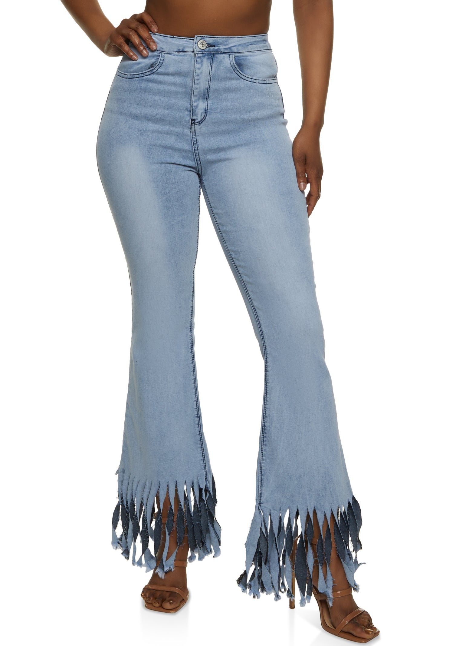 Almost Famous Fringe Flared Jeans