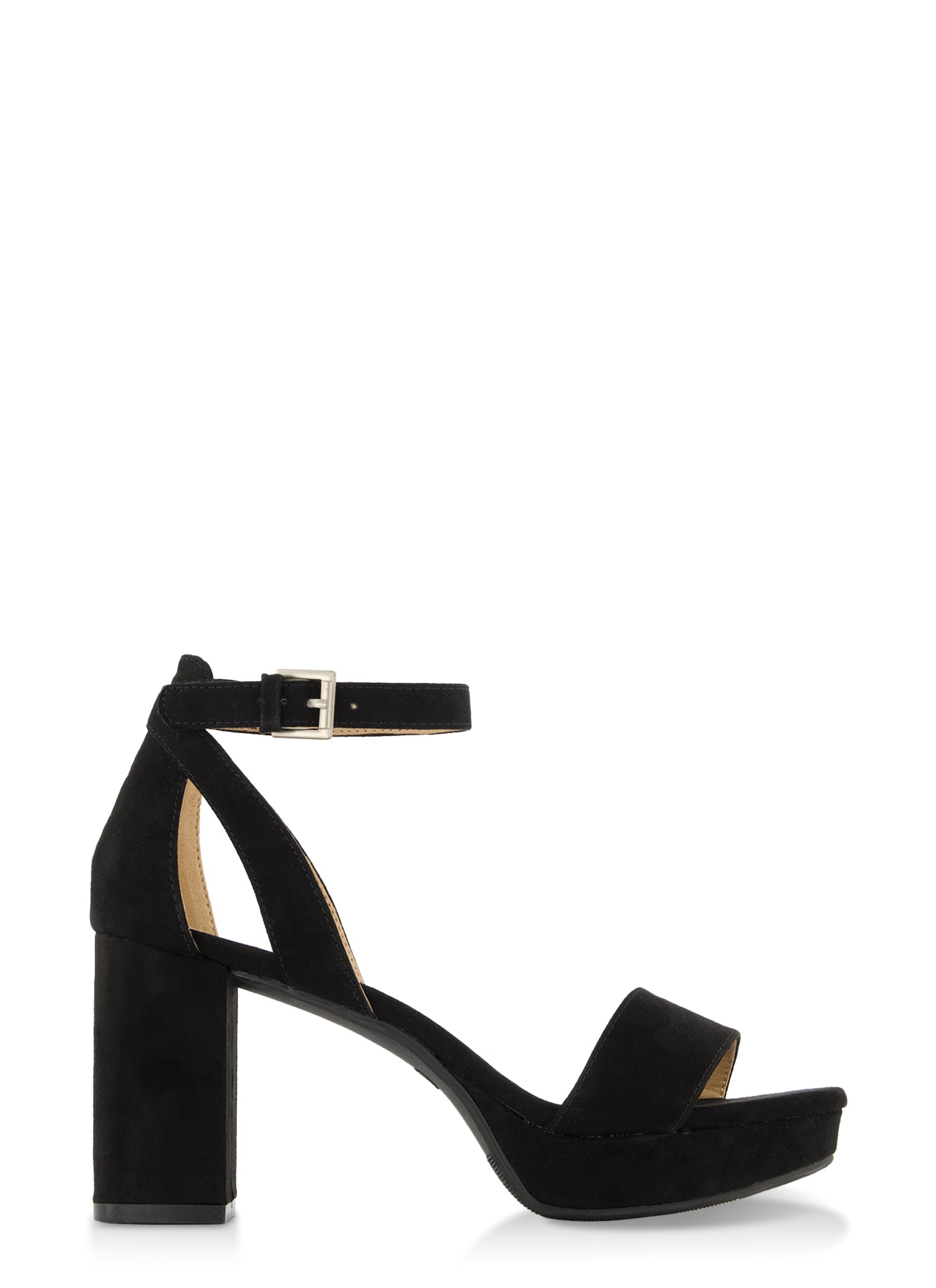 Single Band Ankle Strap Block Heel Sandals