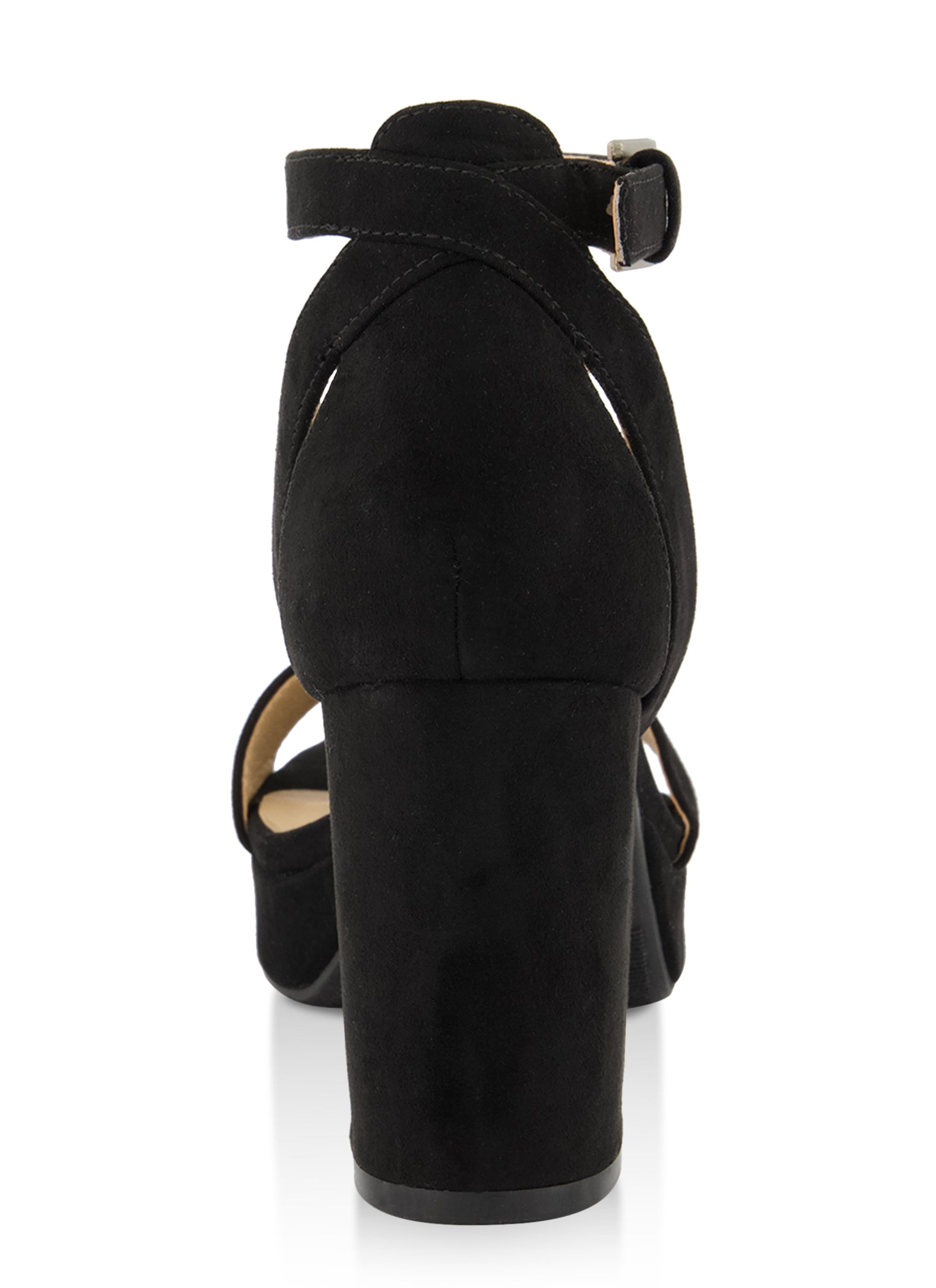 Single Band Ankle Strap Block Heel Sandals