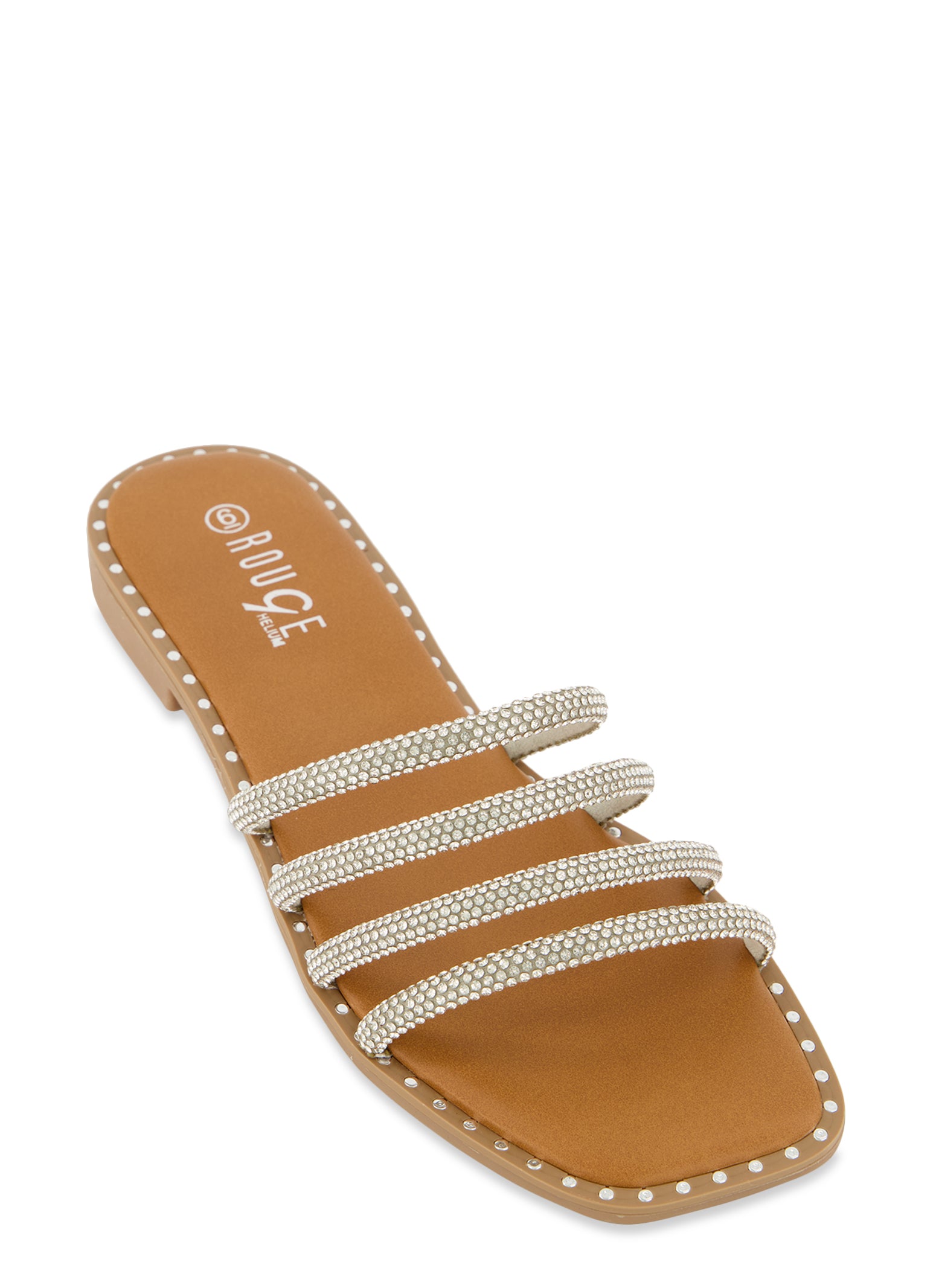 Rhinestone Studded Flat Sandals