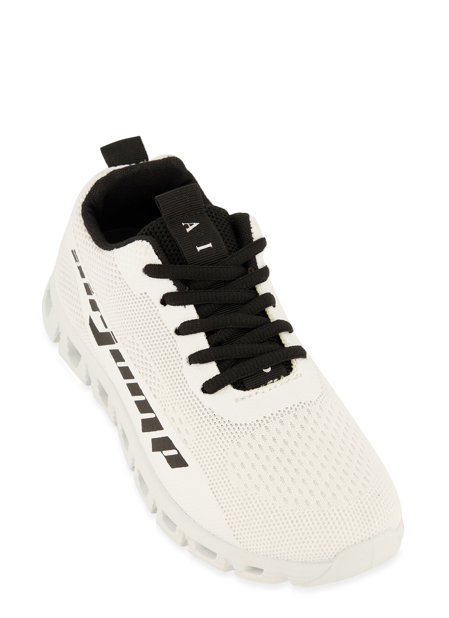 Lace Up Textured Knit Athletic Sneakers
