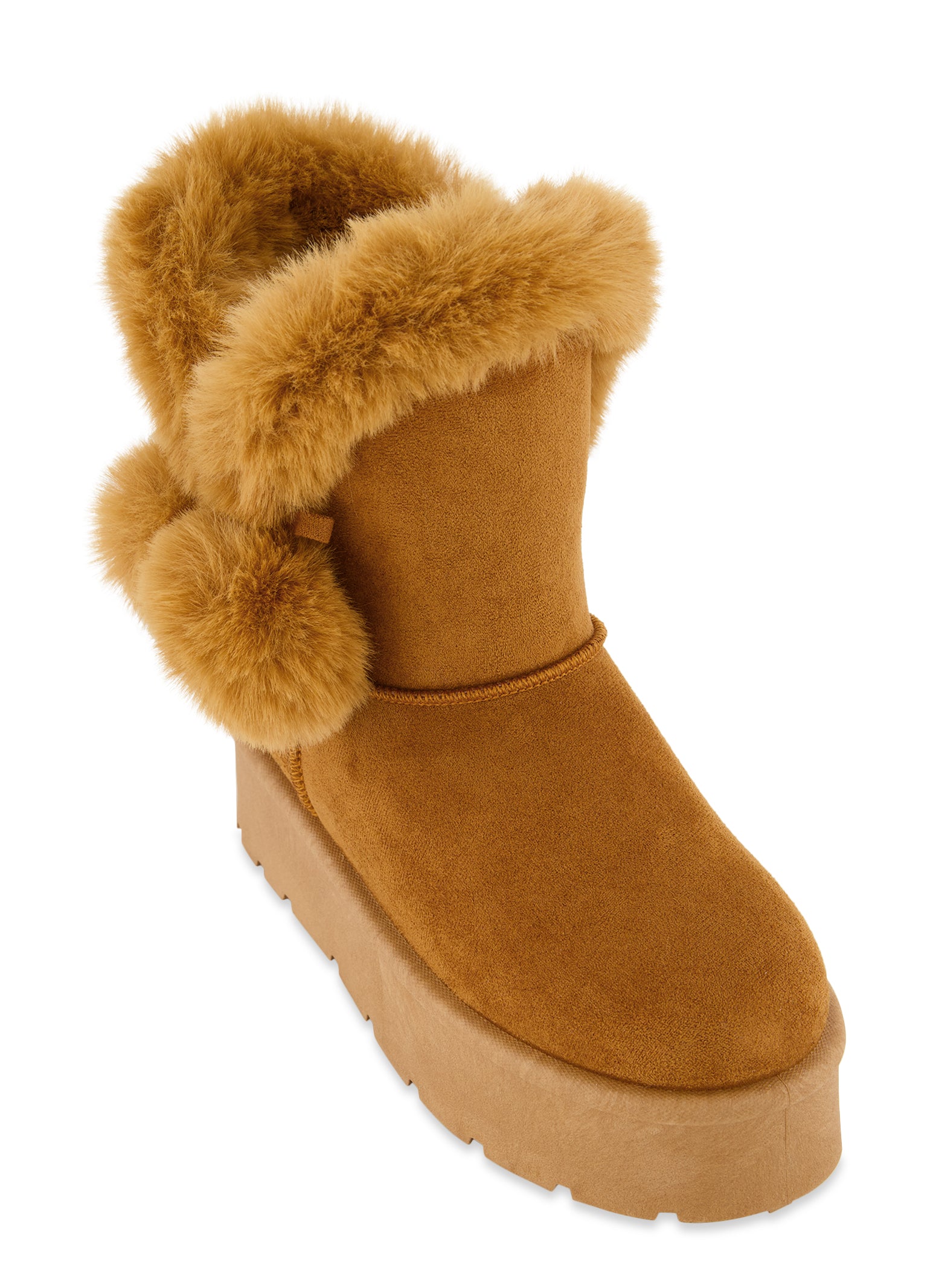 Tan faux fur boots Clearance