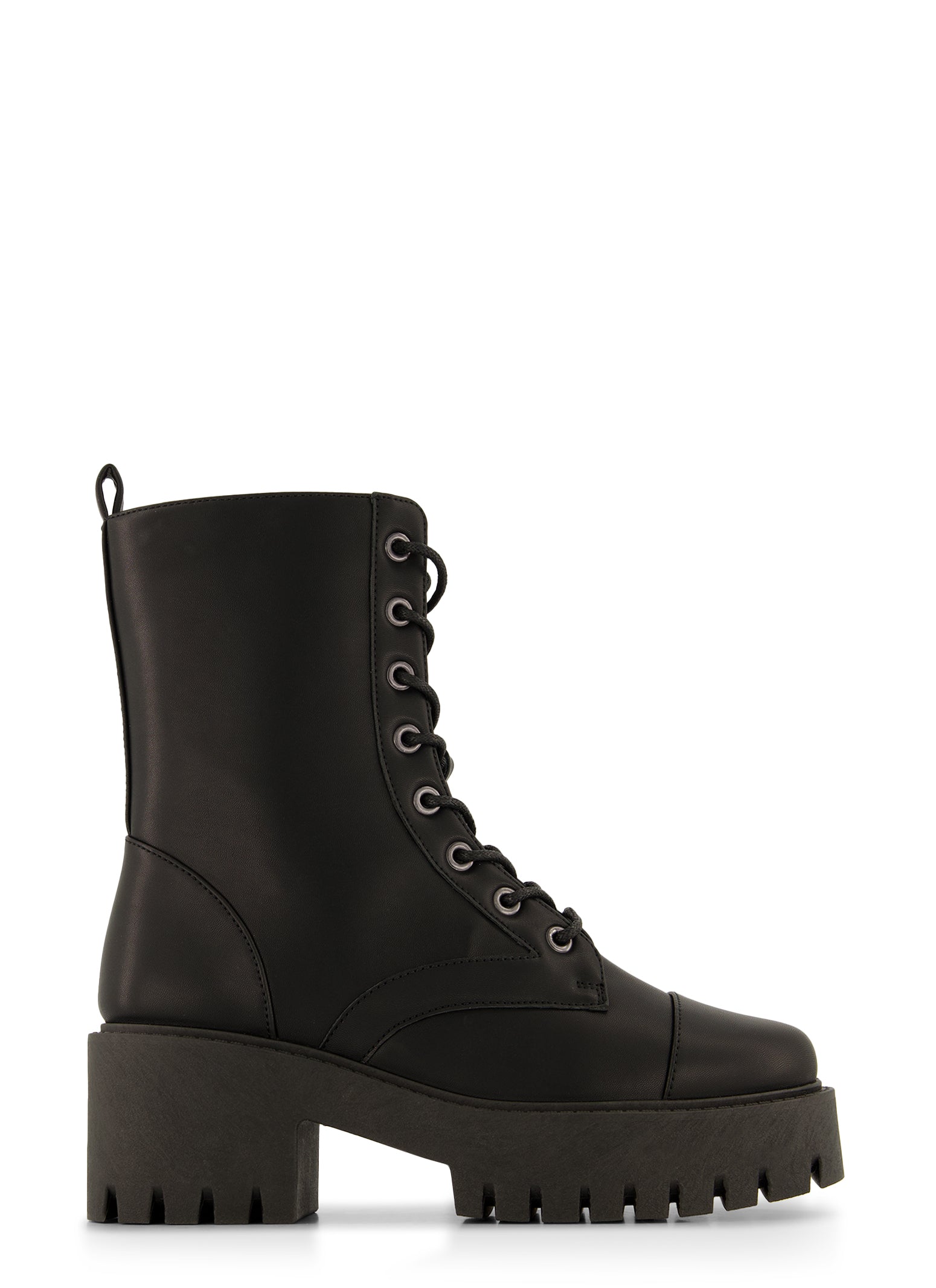 Lace Up Side Zip Platform Combat Boots