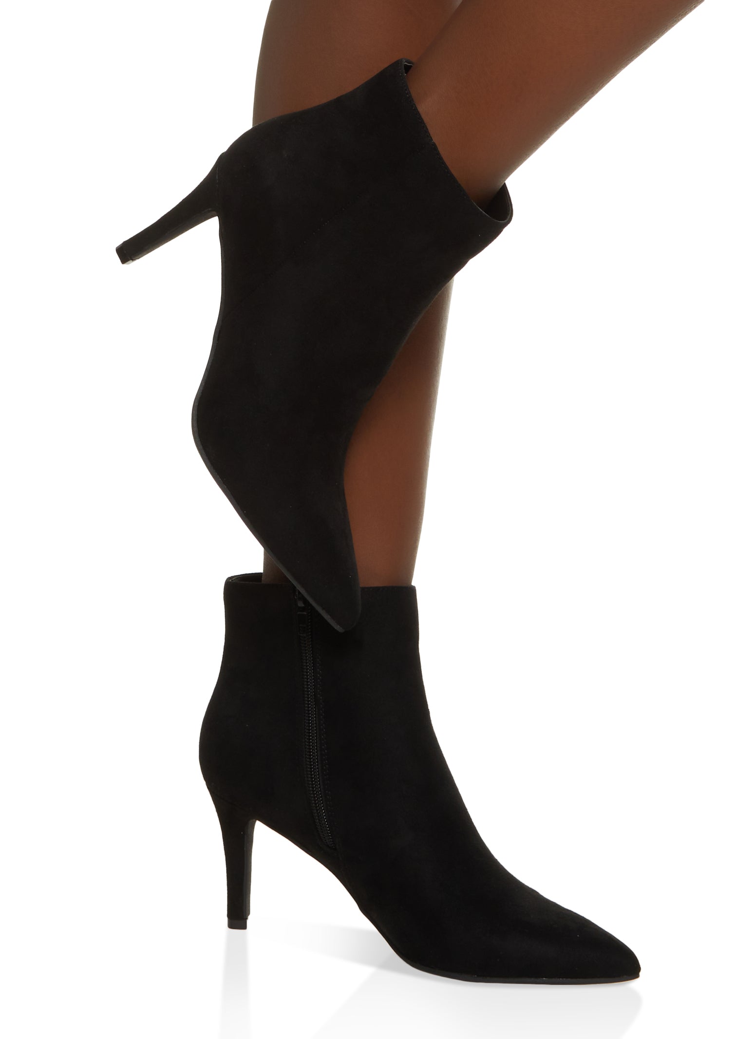 Pointed Toe Side Zip Stiletto Booties