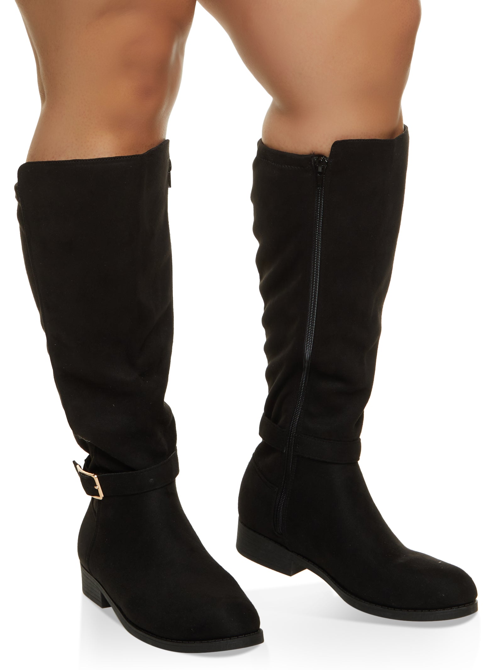 Buckled Wide Calf Tall Boots