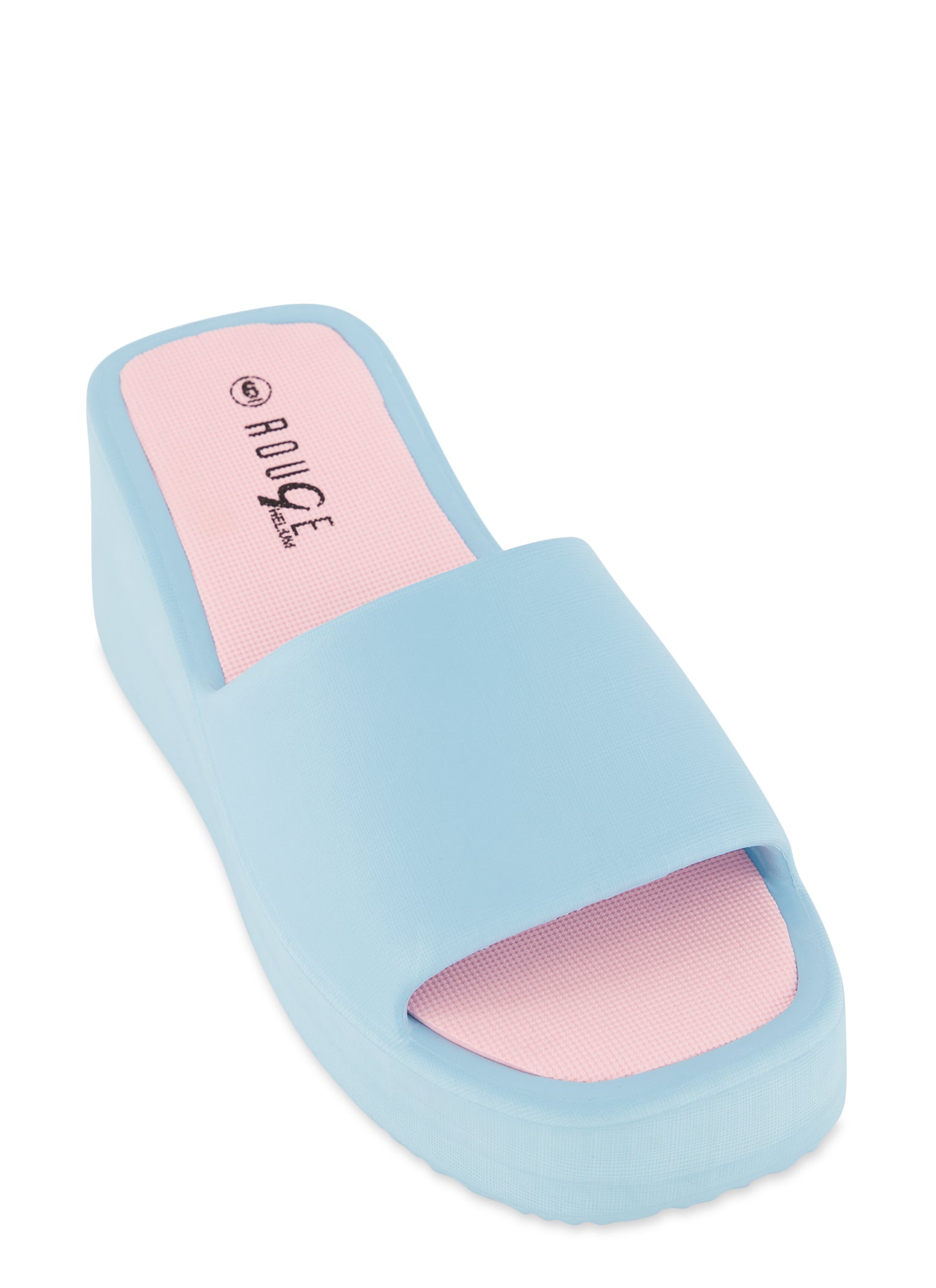 Color Block Wedge Slide Sandals