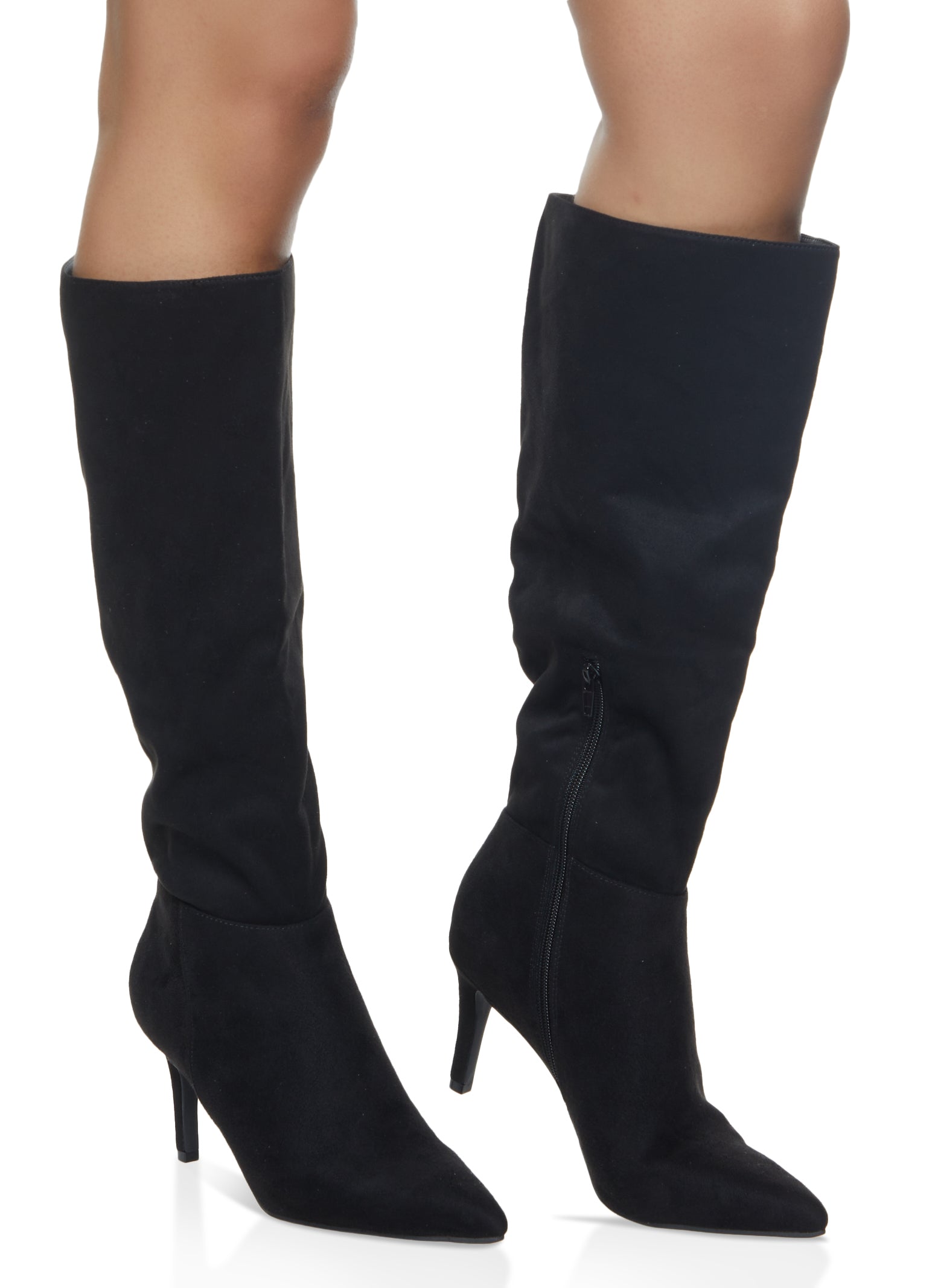 Pointed Toe Mid Heel Tall Boots