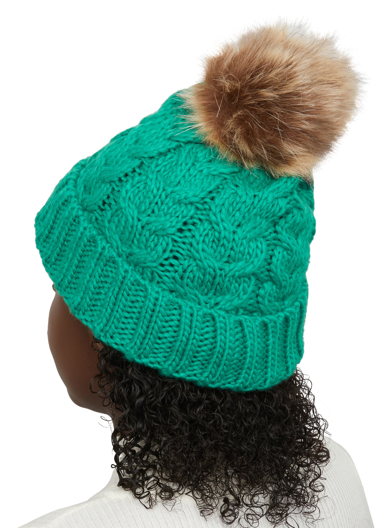 Cable Knit Pom Pom Beanie
