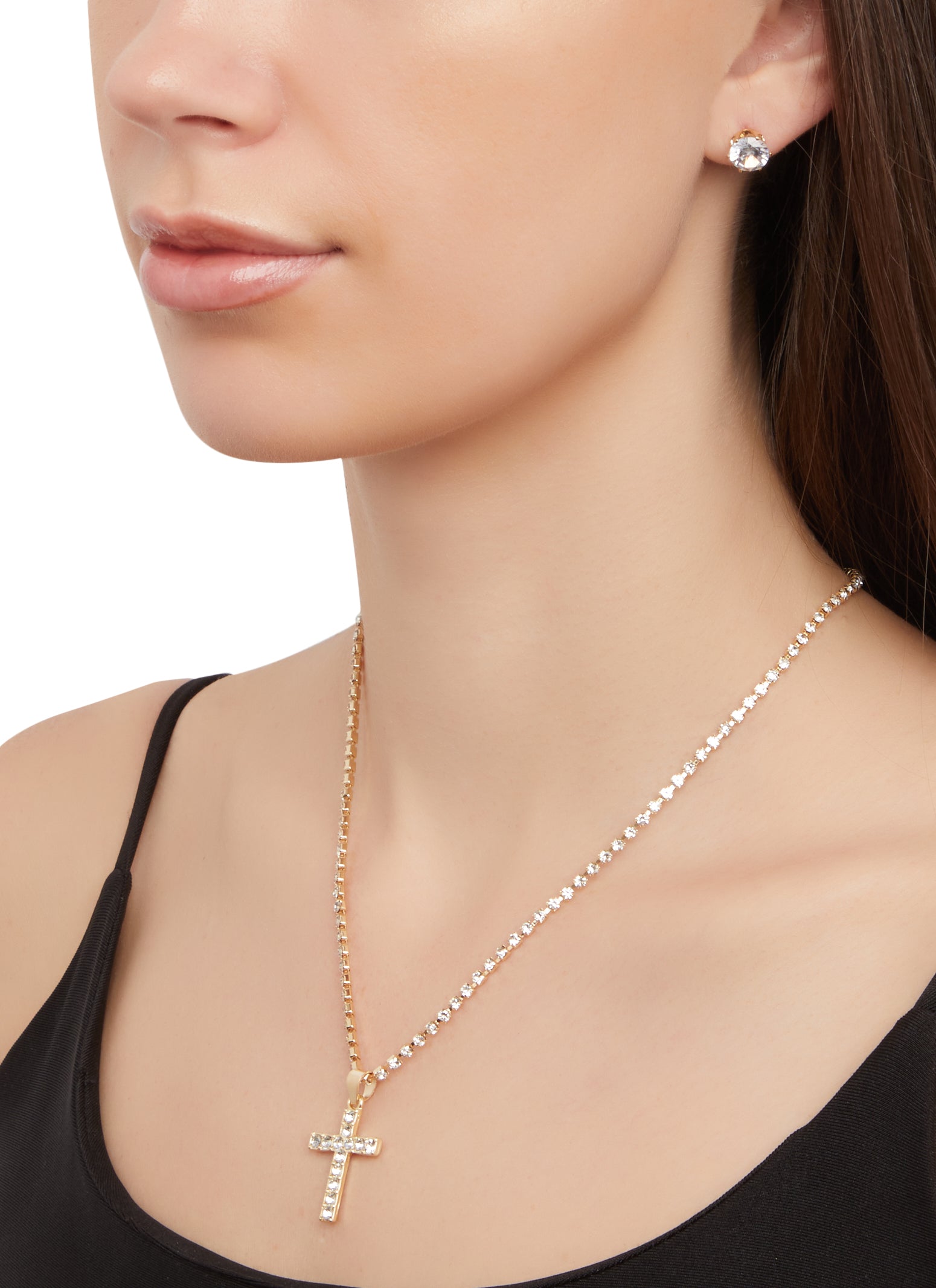 Amazon.com: Zeffy Tennis Necklace for Women 18K Gold Plated Rhinestone  Choker Necklaces Dainty Zirconia Cut Faux Diamond chain Wedding Jewelry for  Women: Clothing, Shoes & Jewelry