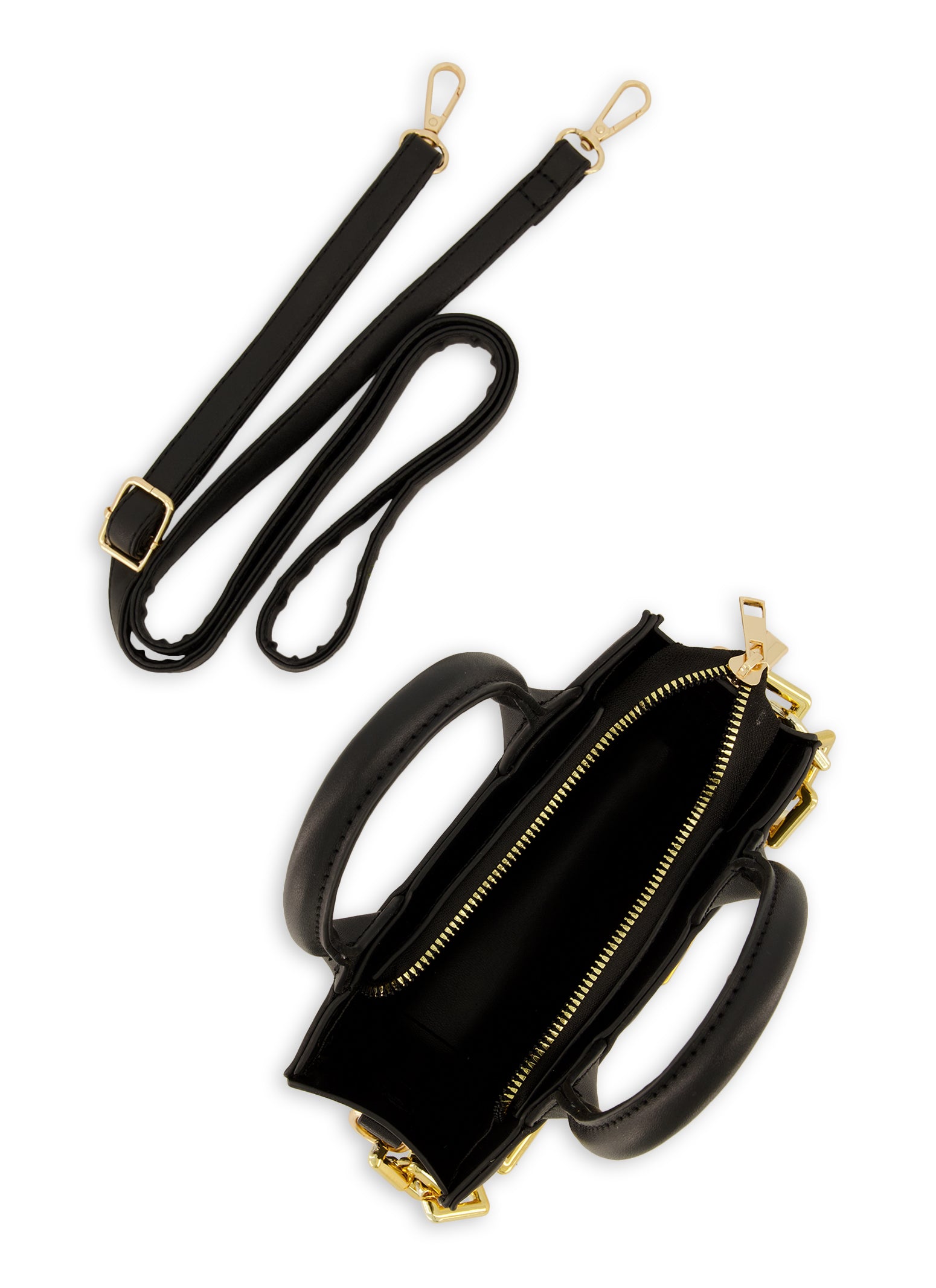 Chain Detail Heart Embossed Crossbody Bag