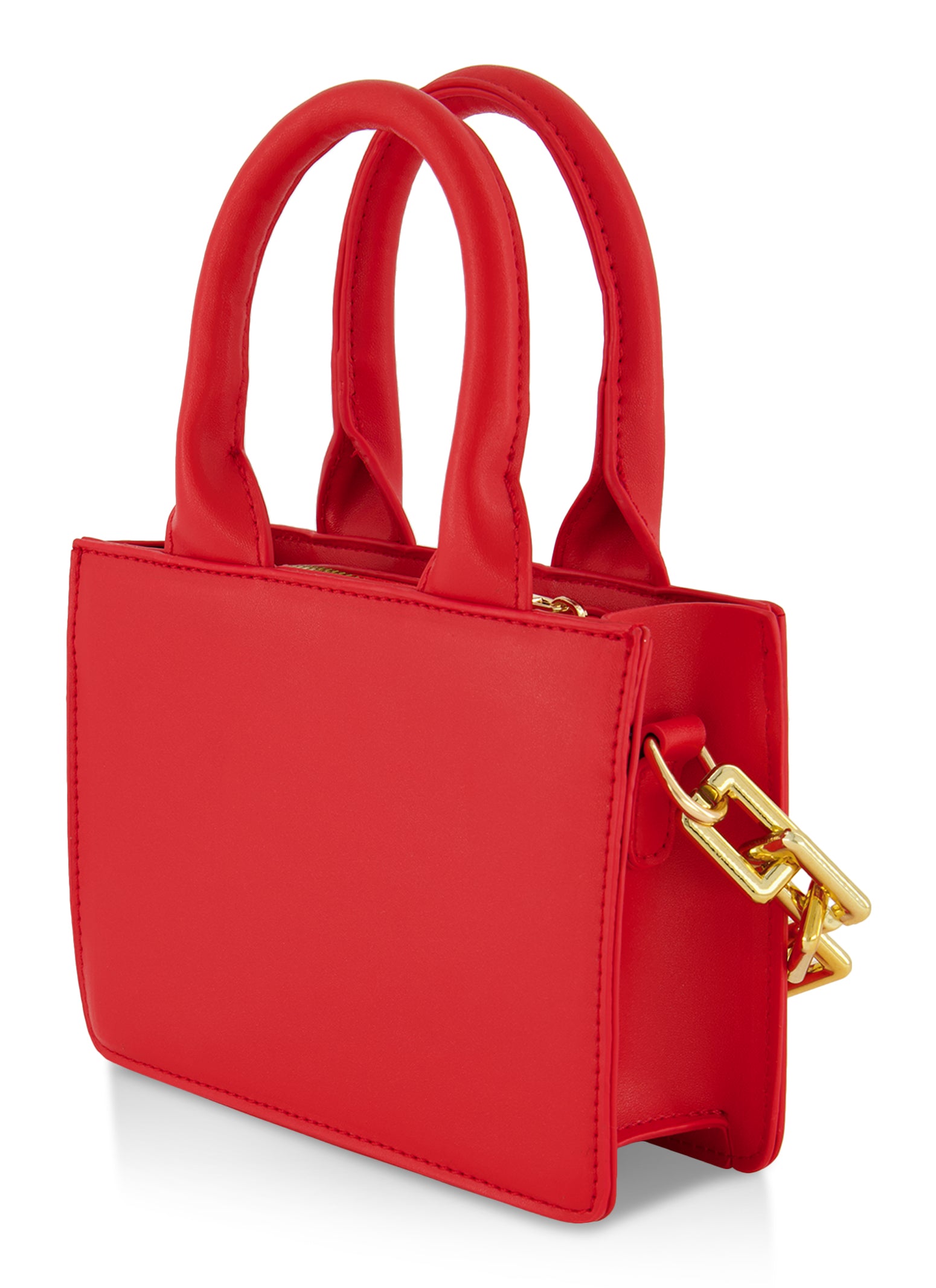 Chain Detail Heart Embossed Crossbody Bag