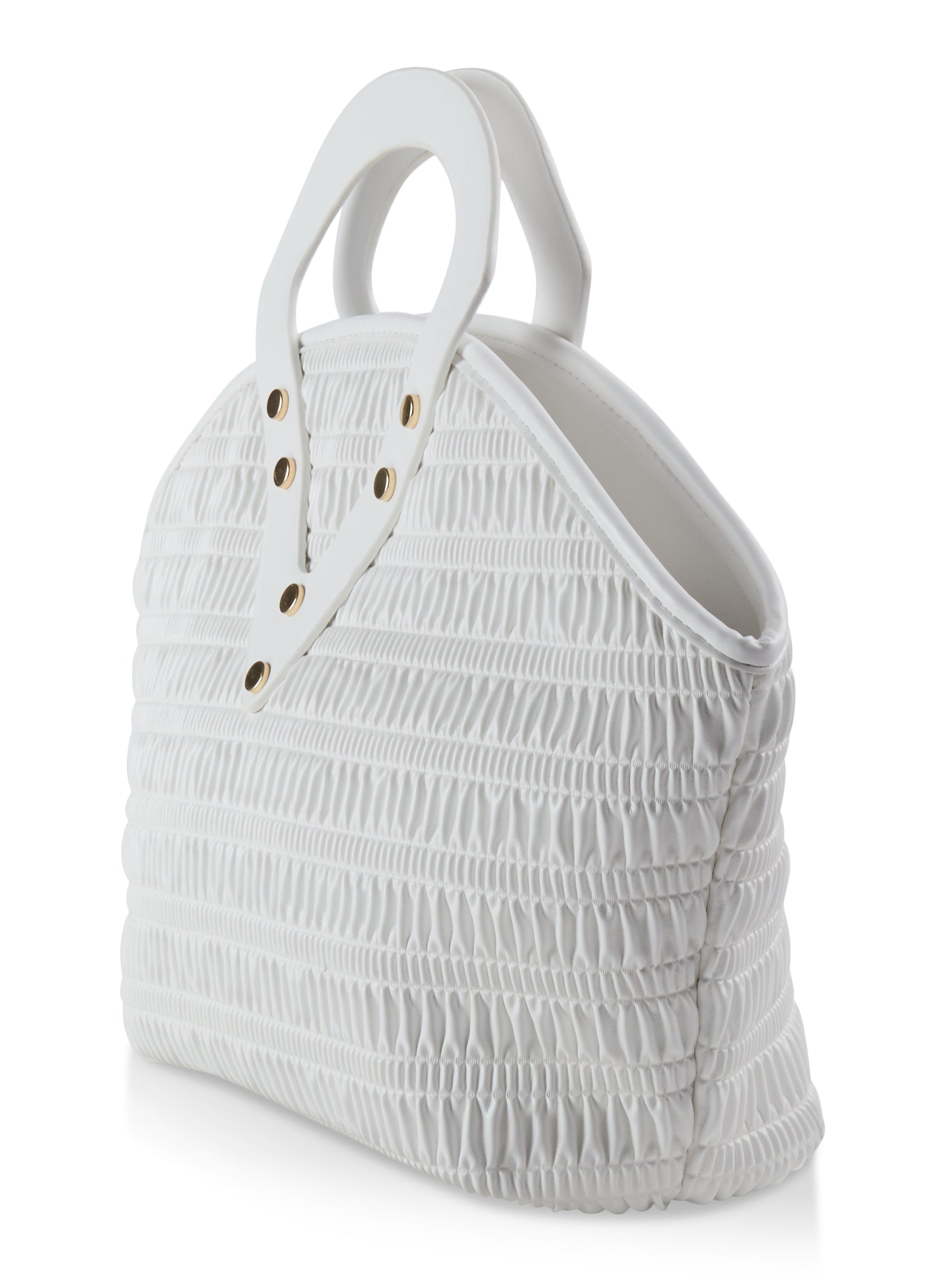 Textured Faux Leather Chain Link Handbag